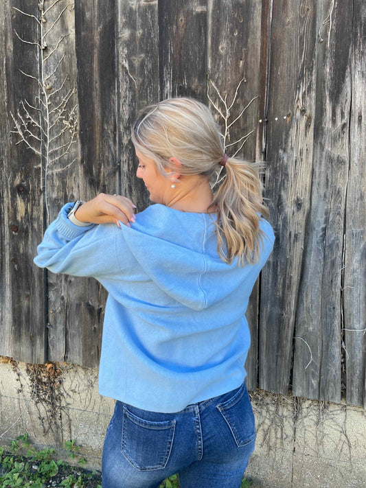 Kapuzenjacke "Cozy Zip" Hellblau