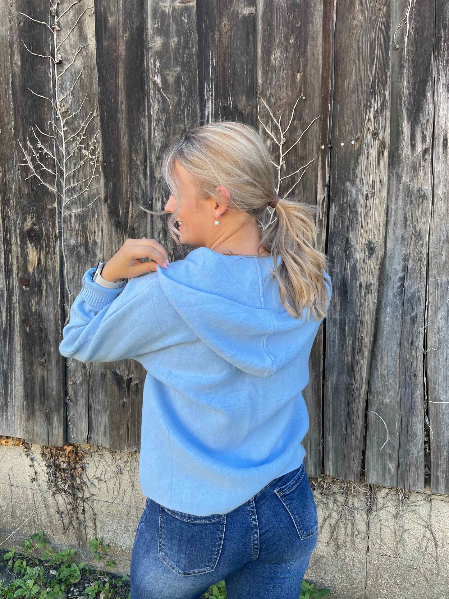 Kapuzenjacke "Cozy Zip" Hellblau