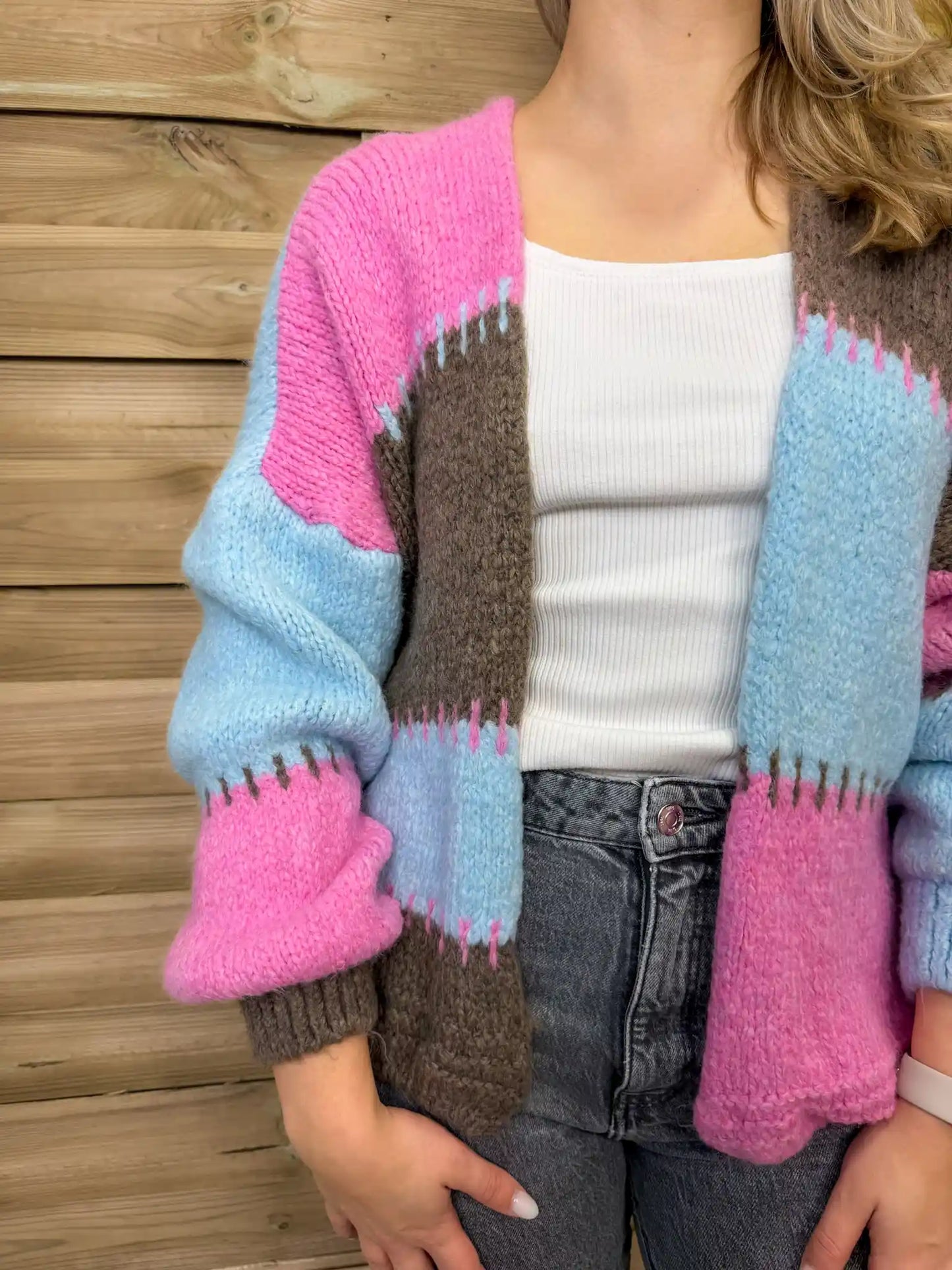 Cardigan "Color Pop" Taupe