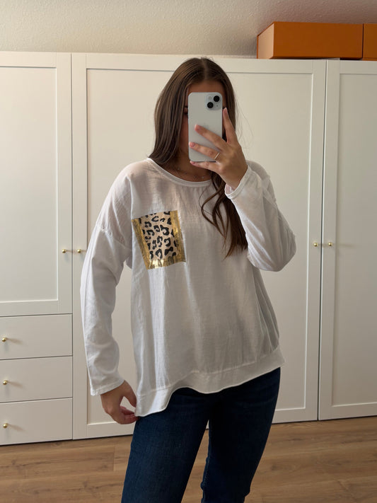 Langarmshirt "Tiger" Weiß