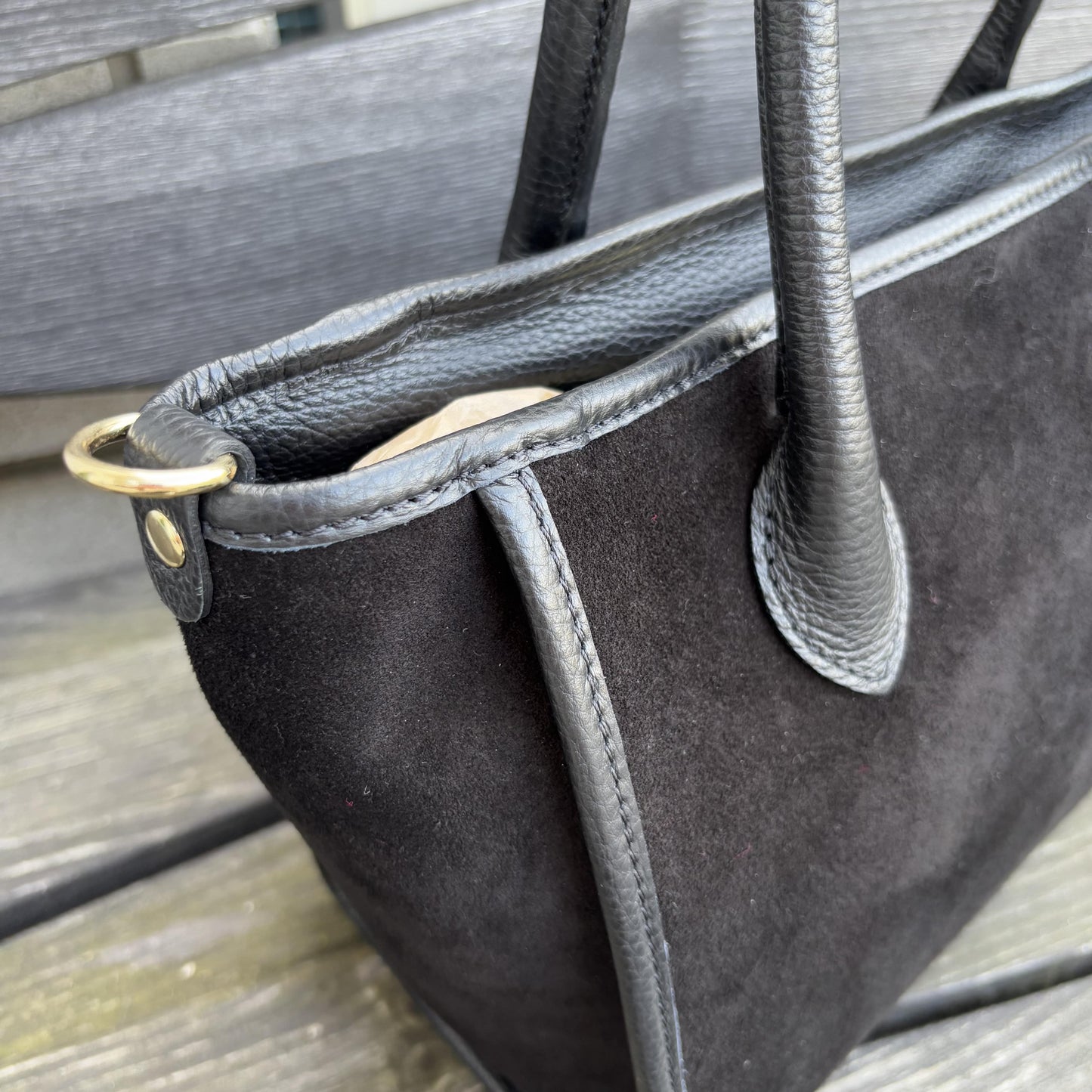 Wildledertasche Schwarz