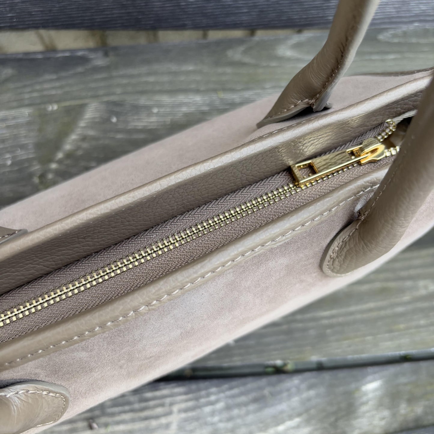 Wildledertasche Taupe