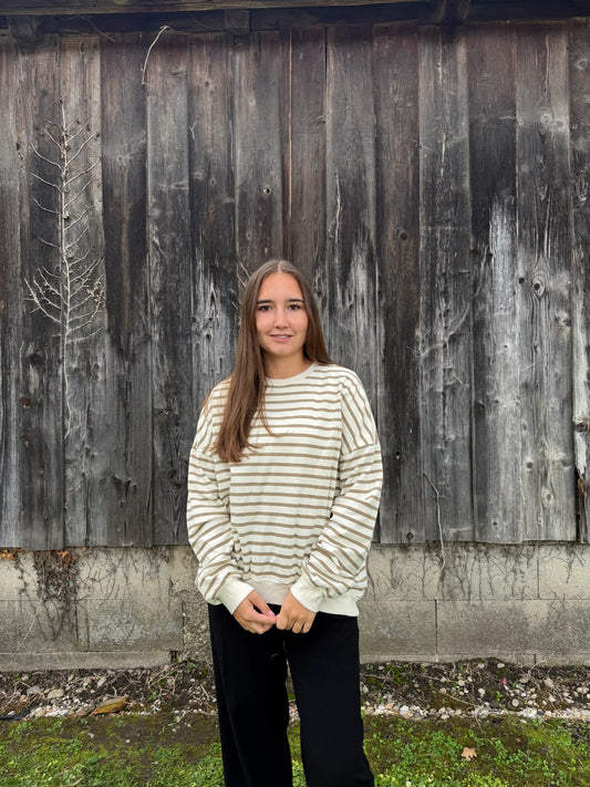 Pullover "Cozystripe" Taupe