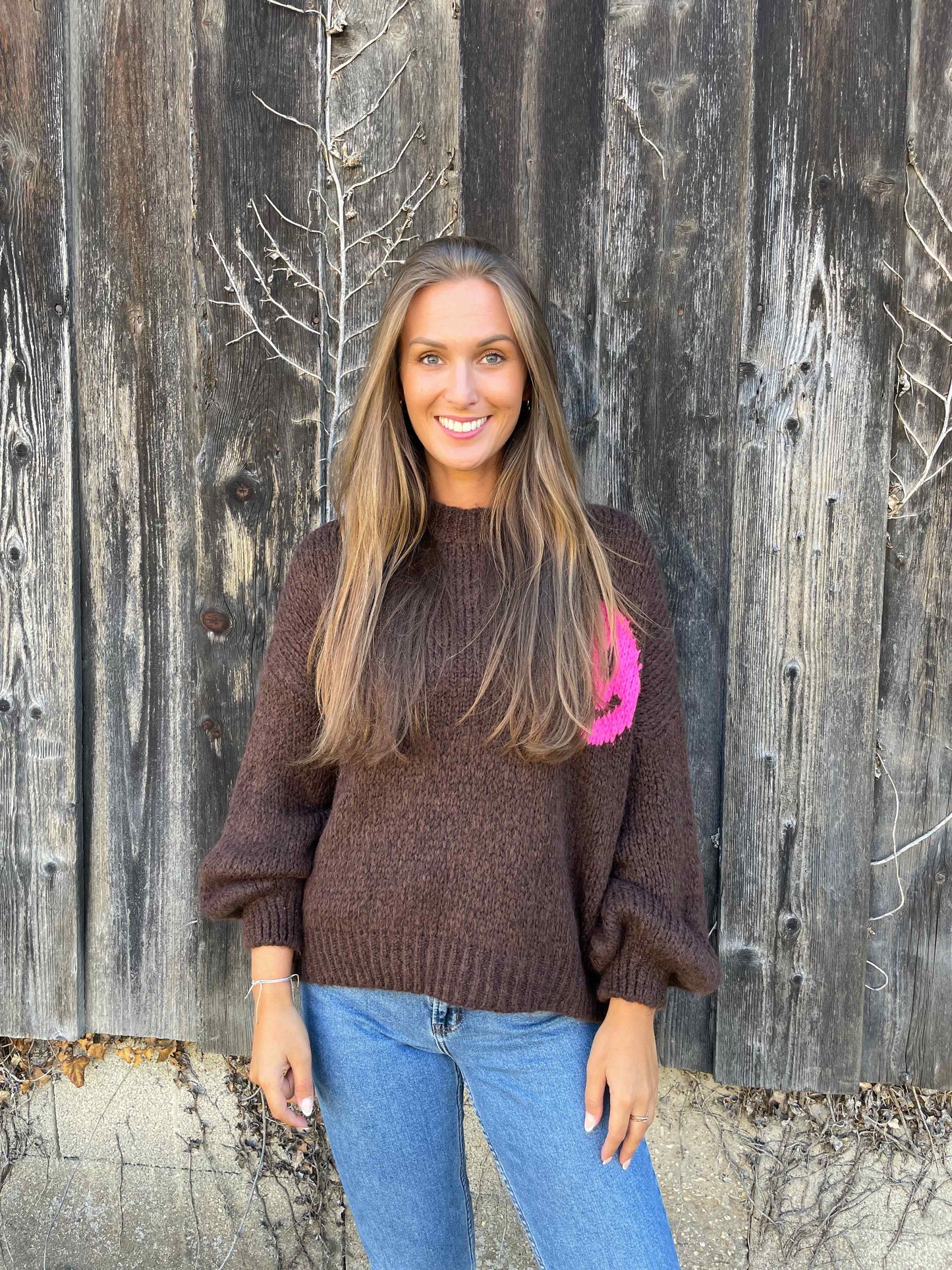Pullover "Look Back" Schokobraun