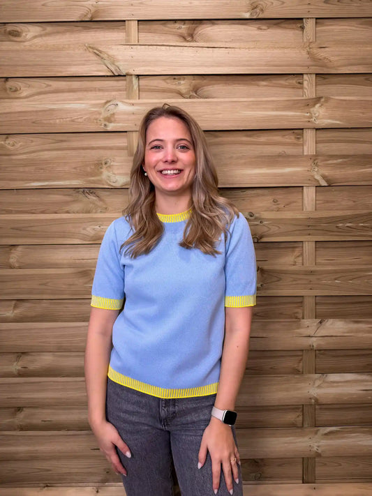 Shirt "Happy Knit" Hellblau