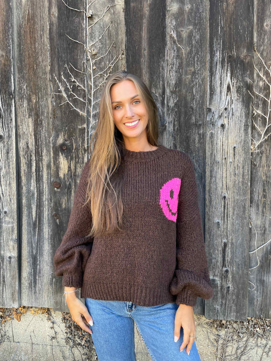 Pullover "Look Back" Schokobraun