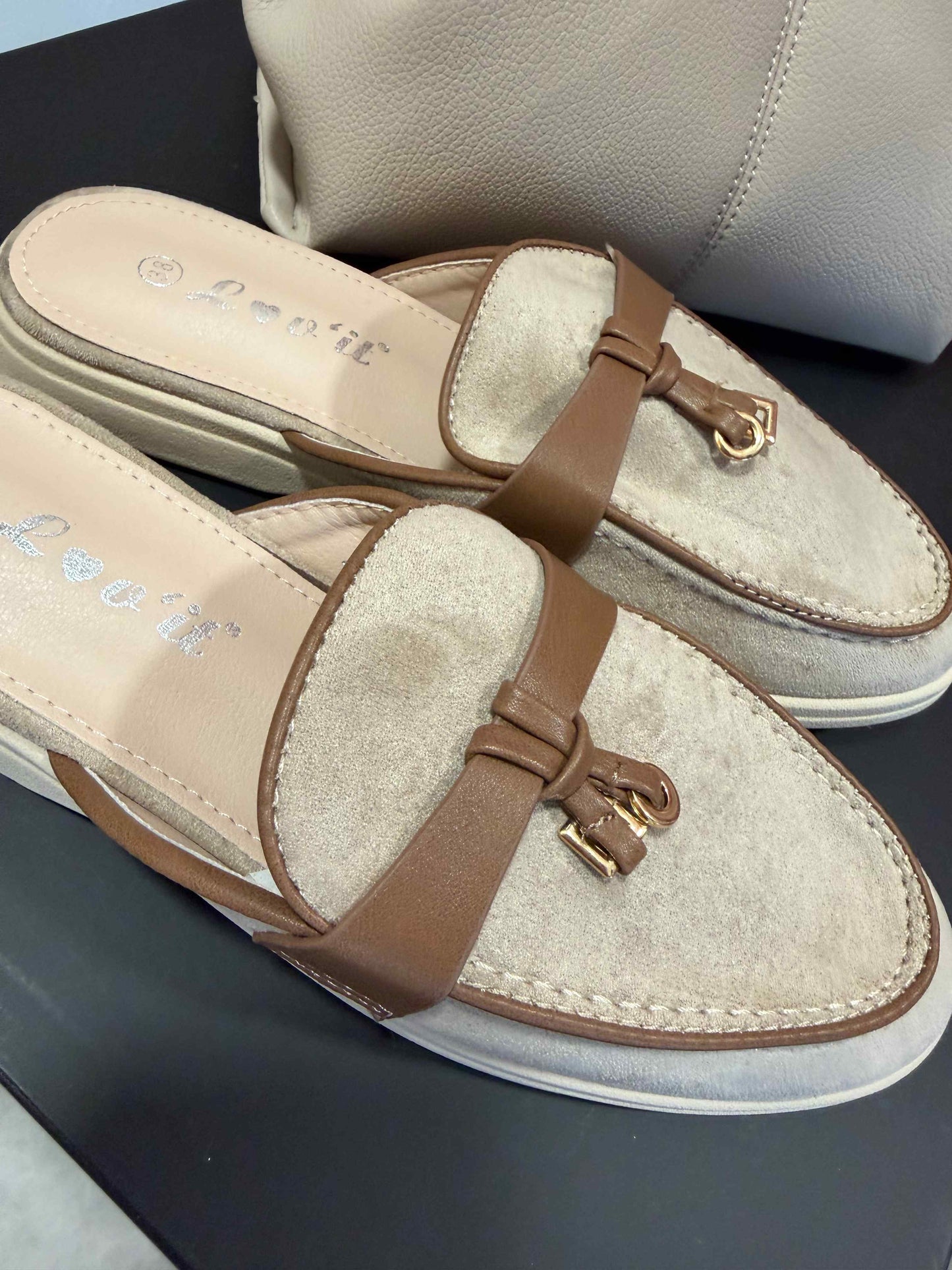 Loafer-Mules "Latte"