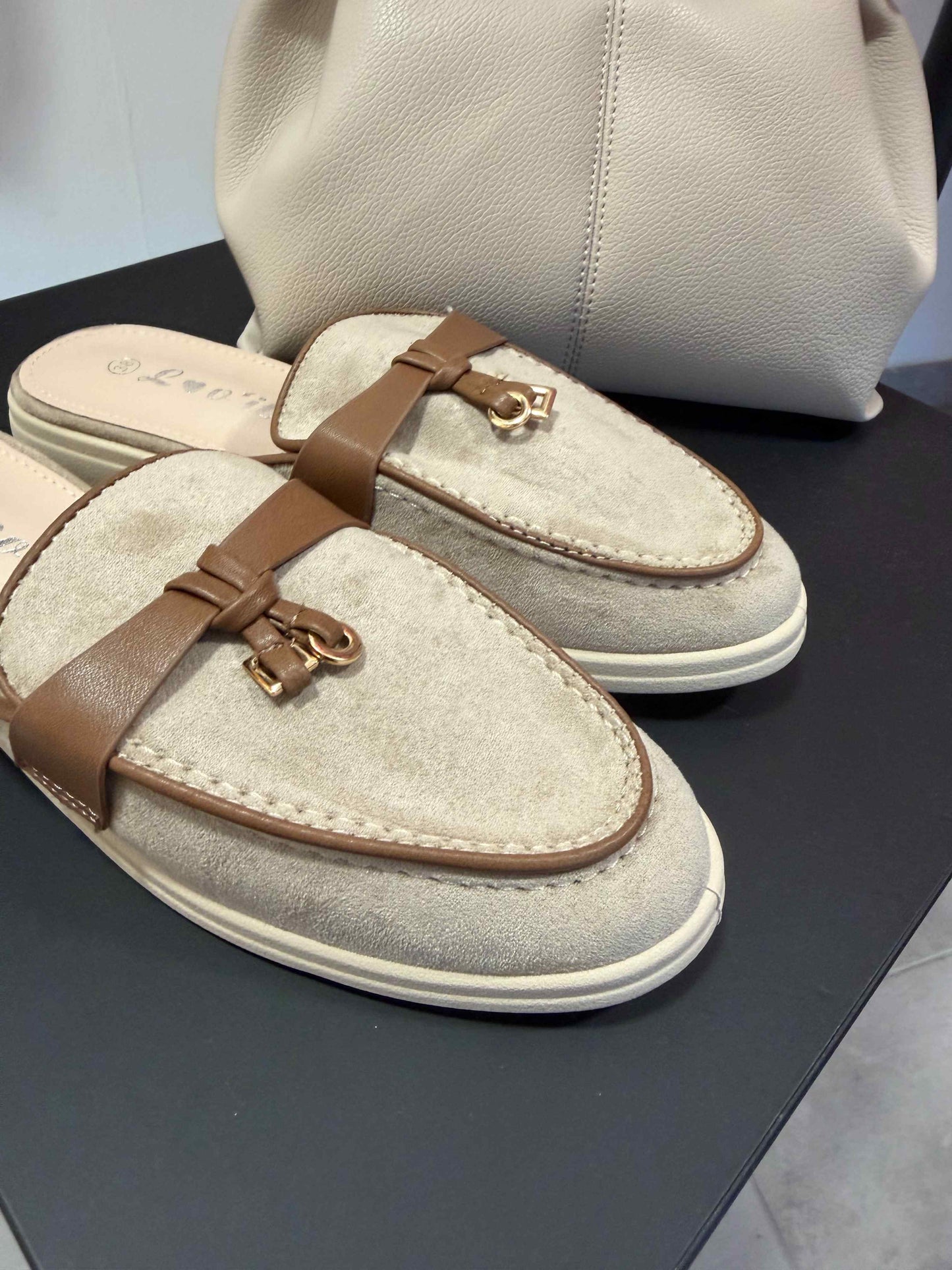 Loafer-Mules "Latte"