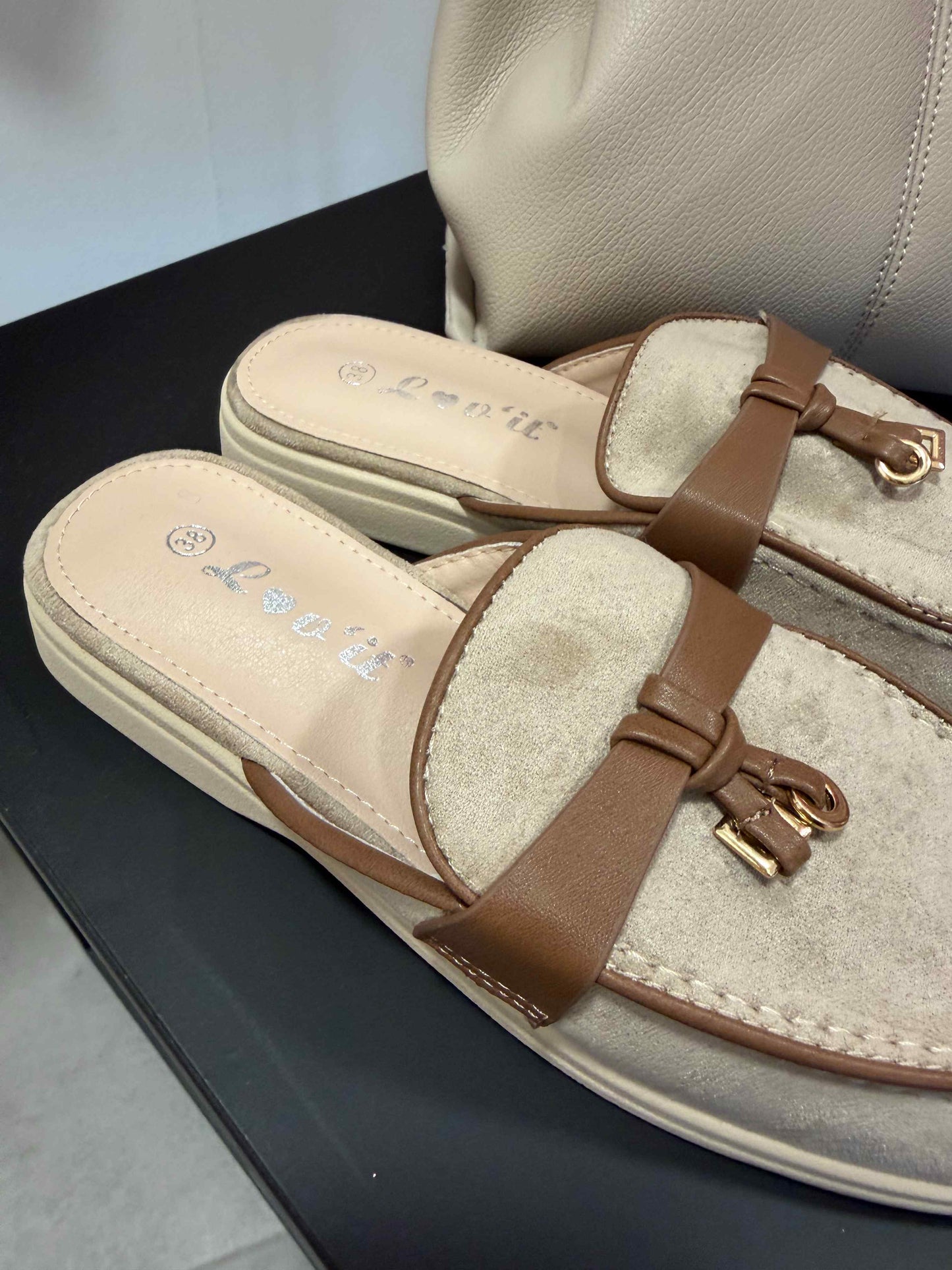 Loafer-Mules "Latte"