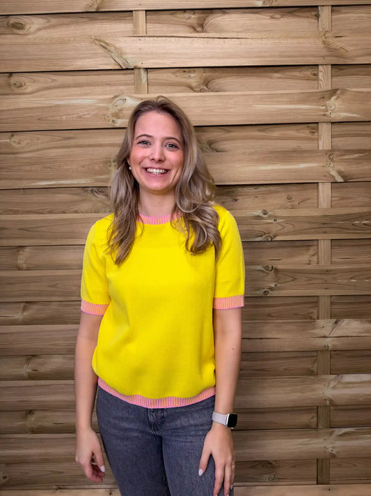 Shirt "Happy Knit" Gelb