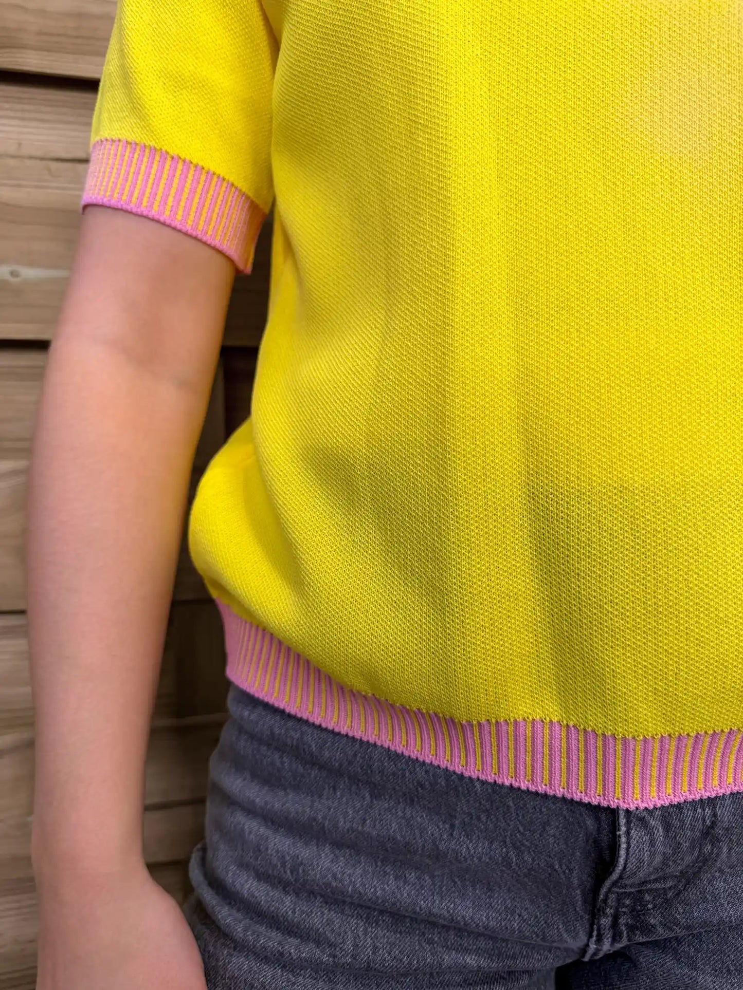 Shirt "Happy Knit" Gelb