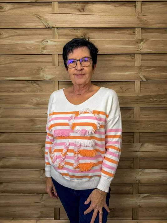 Pullover "Fransenliebe" Orange