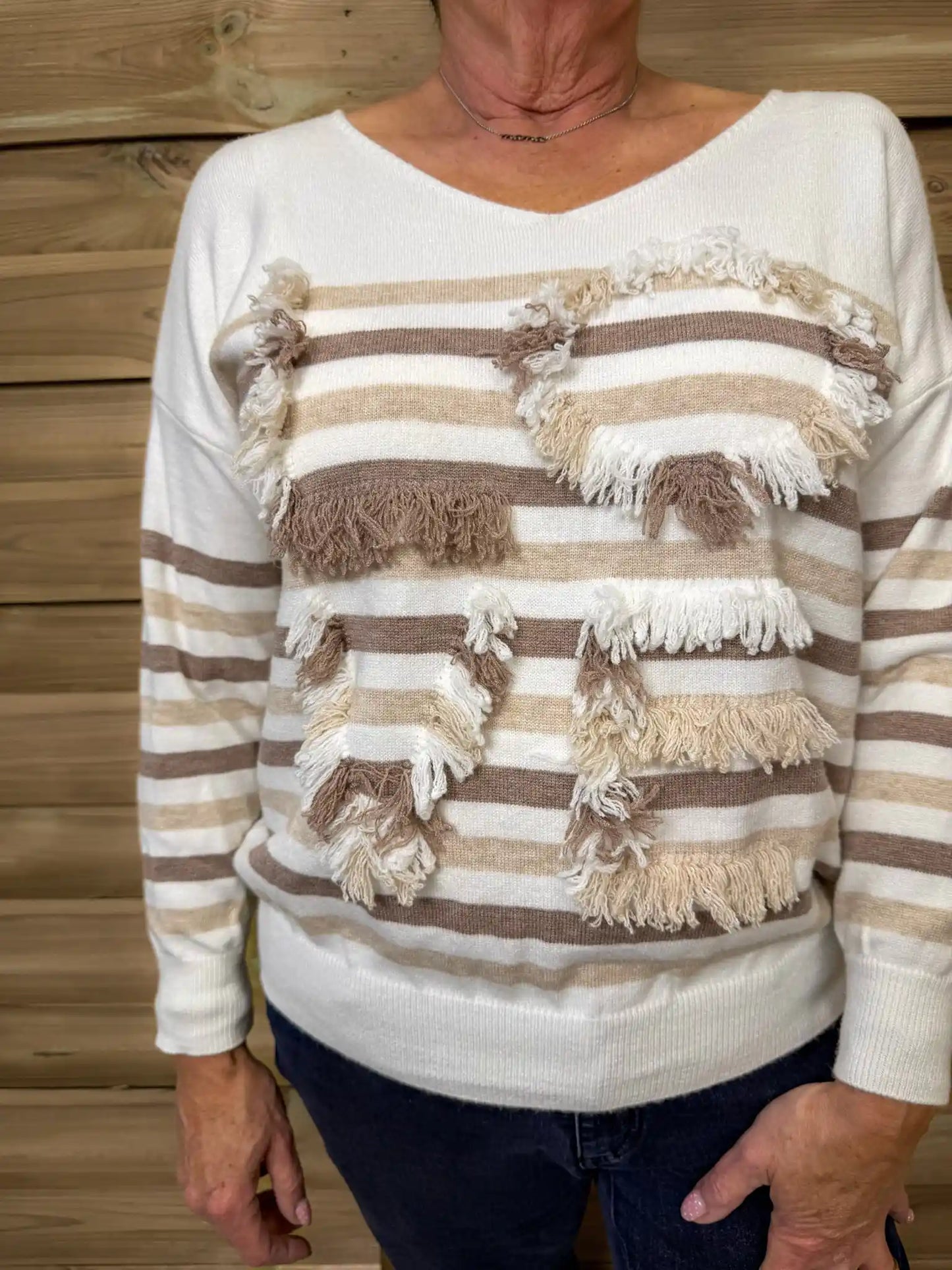 Pullover "Fransenliebe" Braun