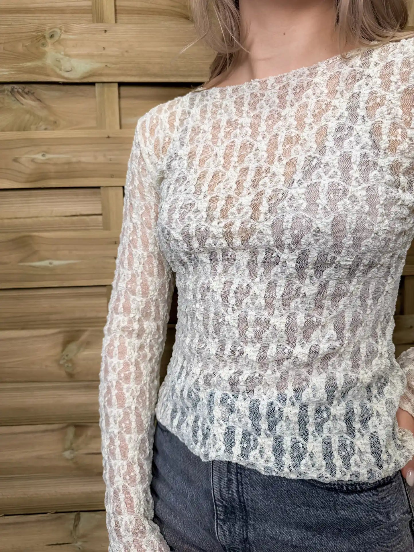 Spitzenoberteil "Lina" Weiß