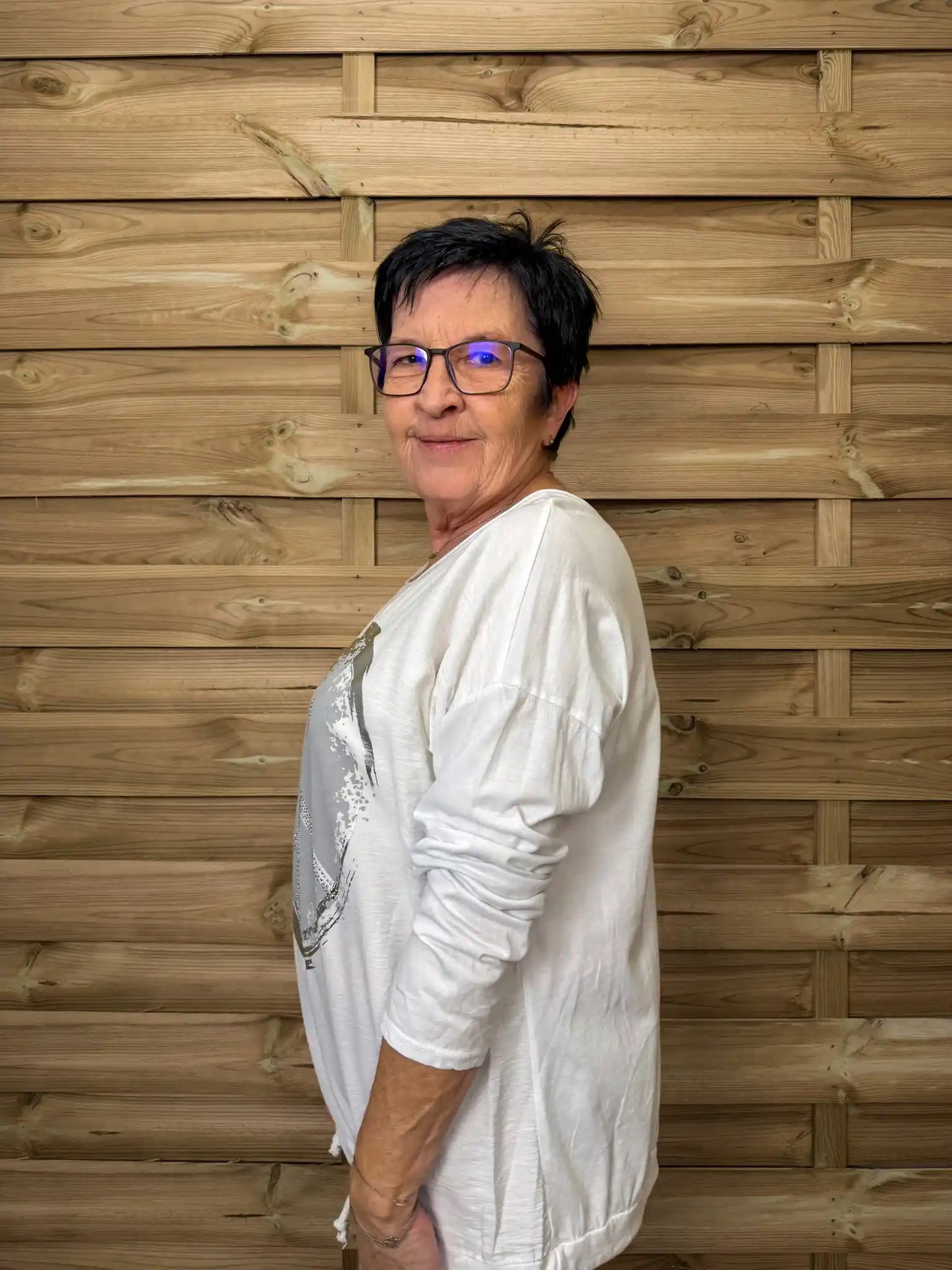 Langarmshirt "Peace" Weiß