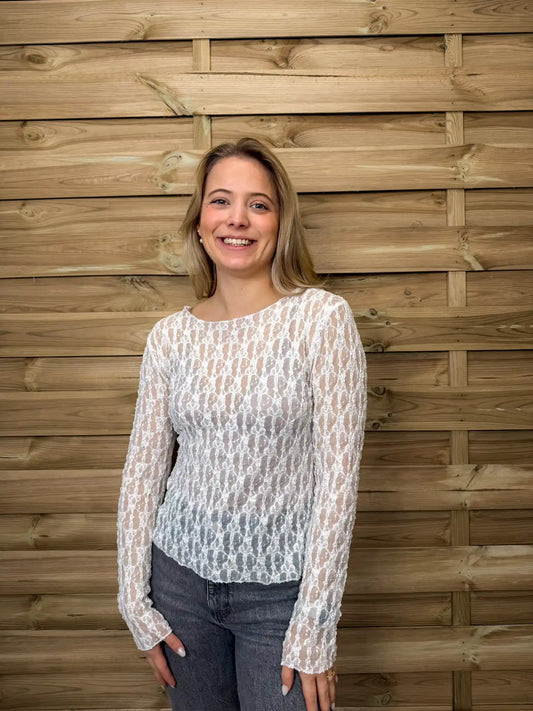 Spitzenoberteil "Lina" Beige