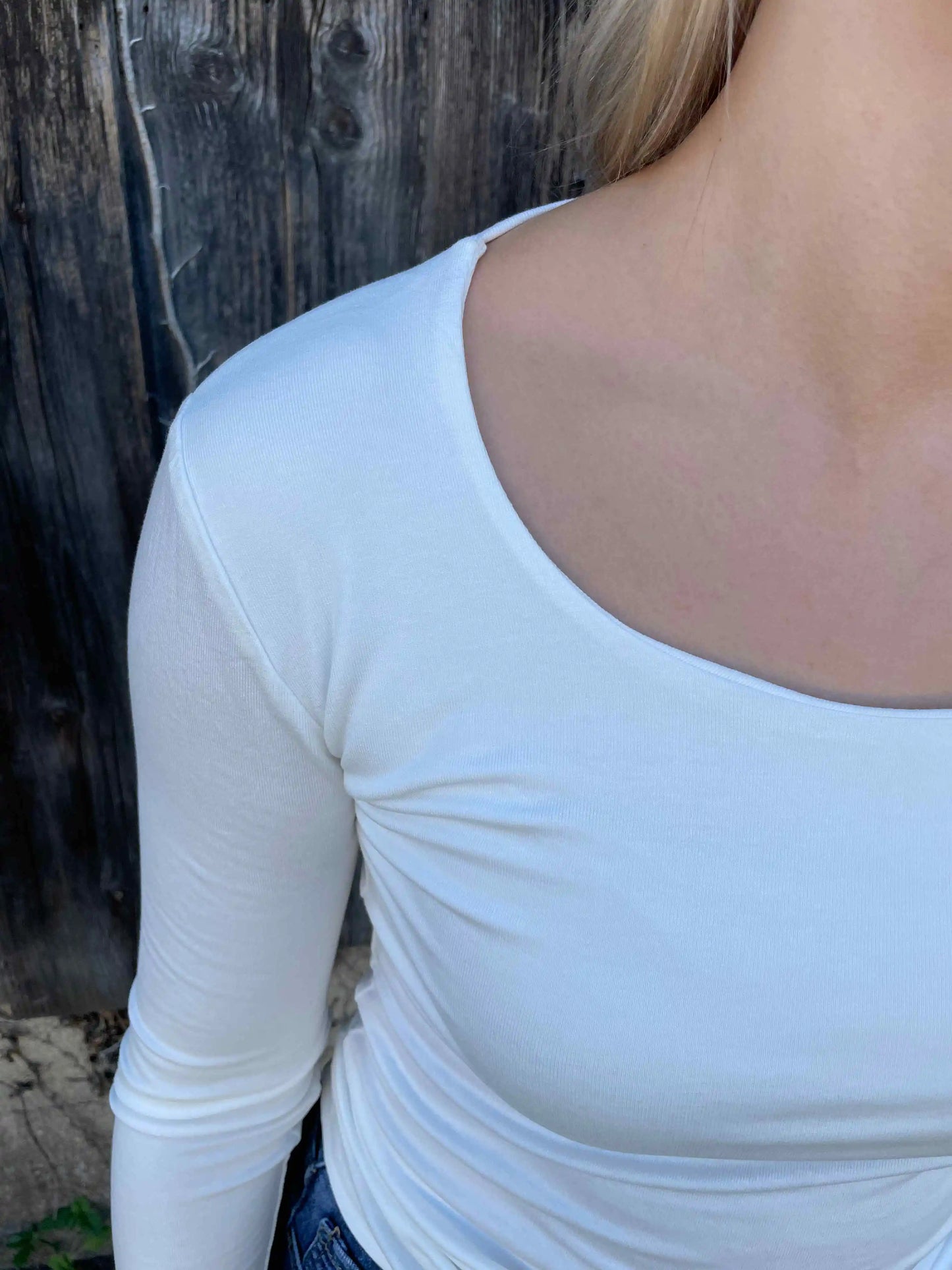 Basic-Langarmshirt I Offwhite