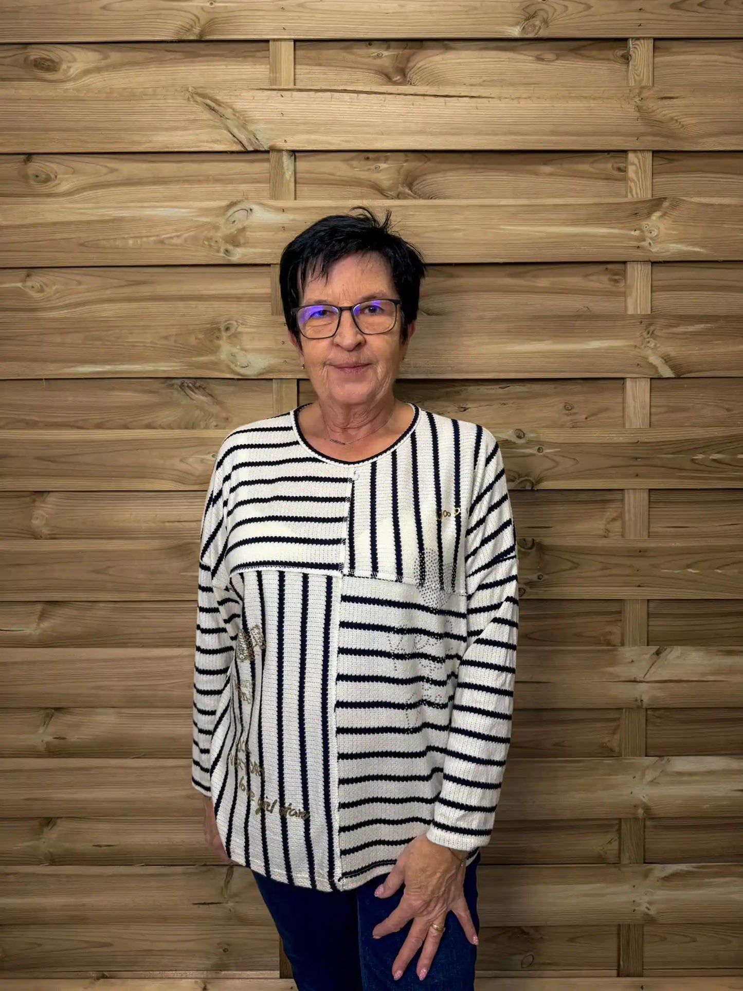 Shirt "Stripe Mix" Weiß