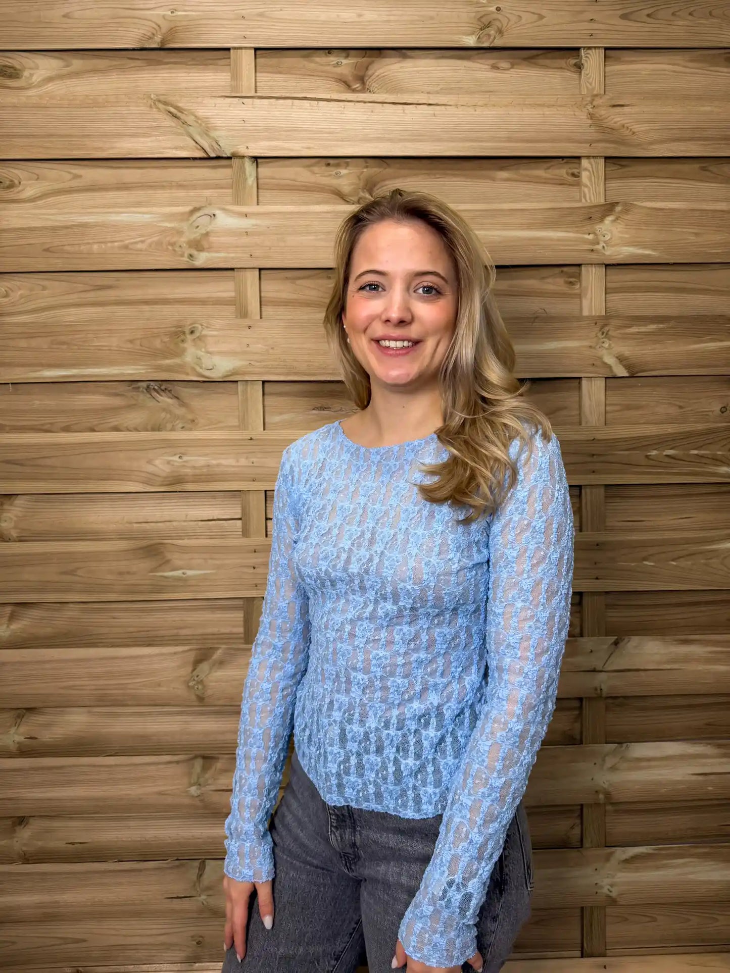 Spitzenoberteil "Lina" Hellblau