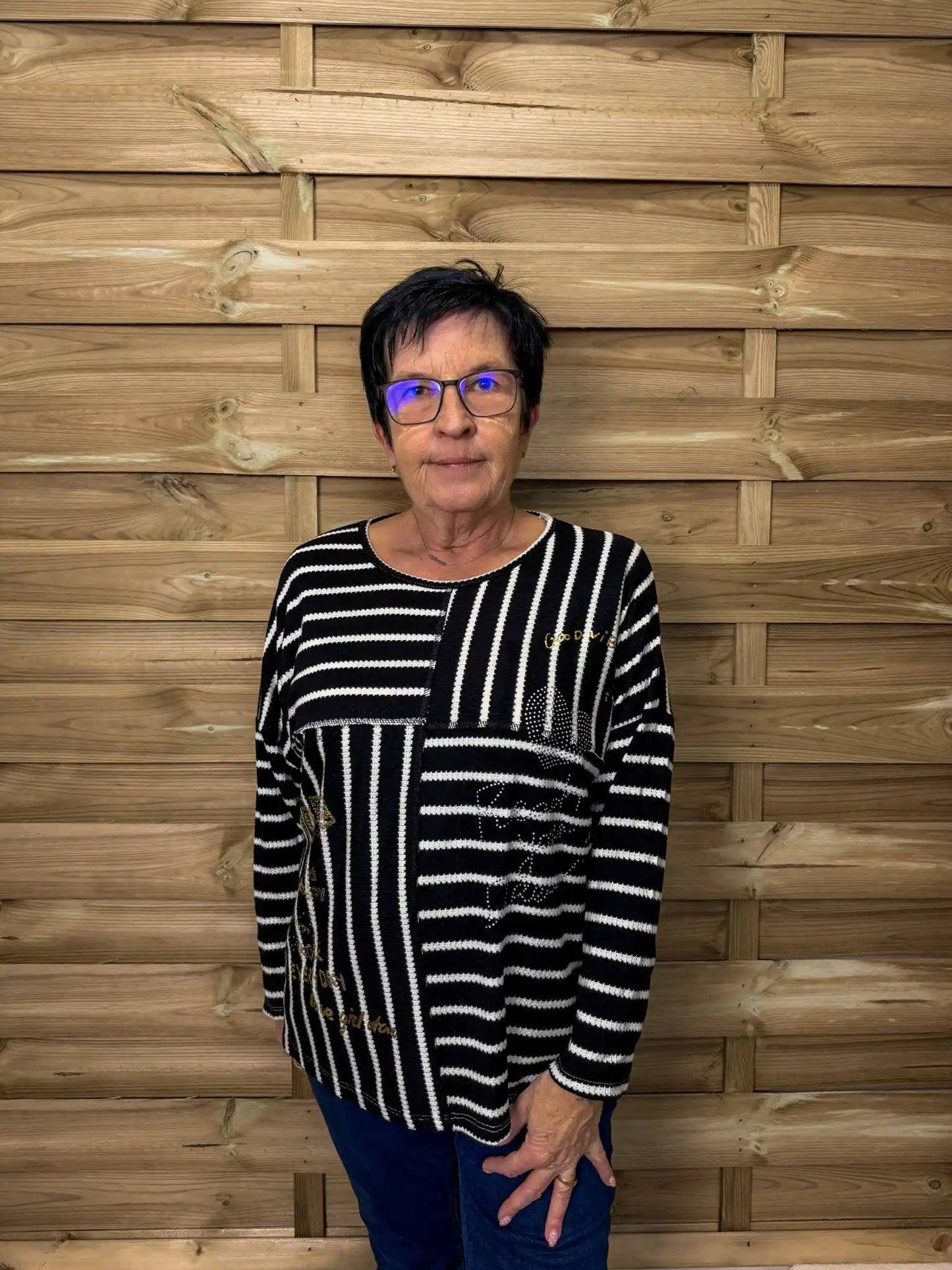 Shirt "Stripe Mix" Schwarz