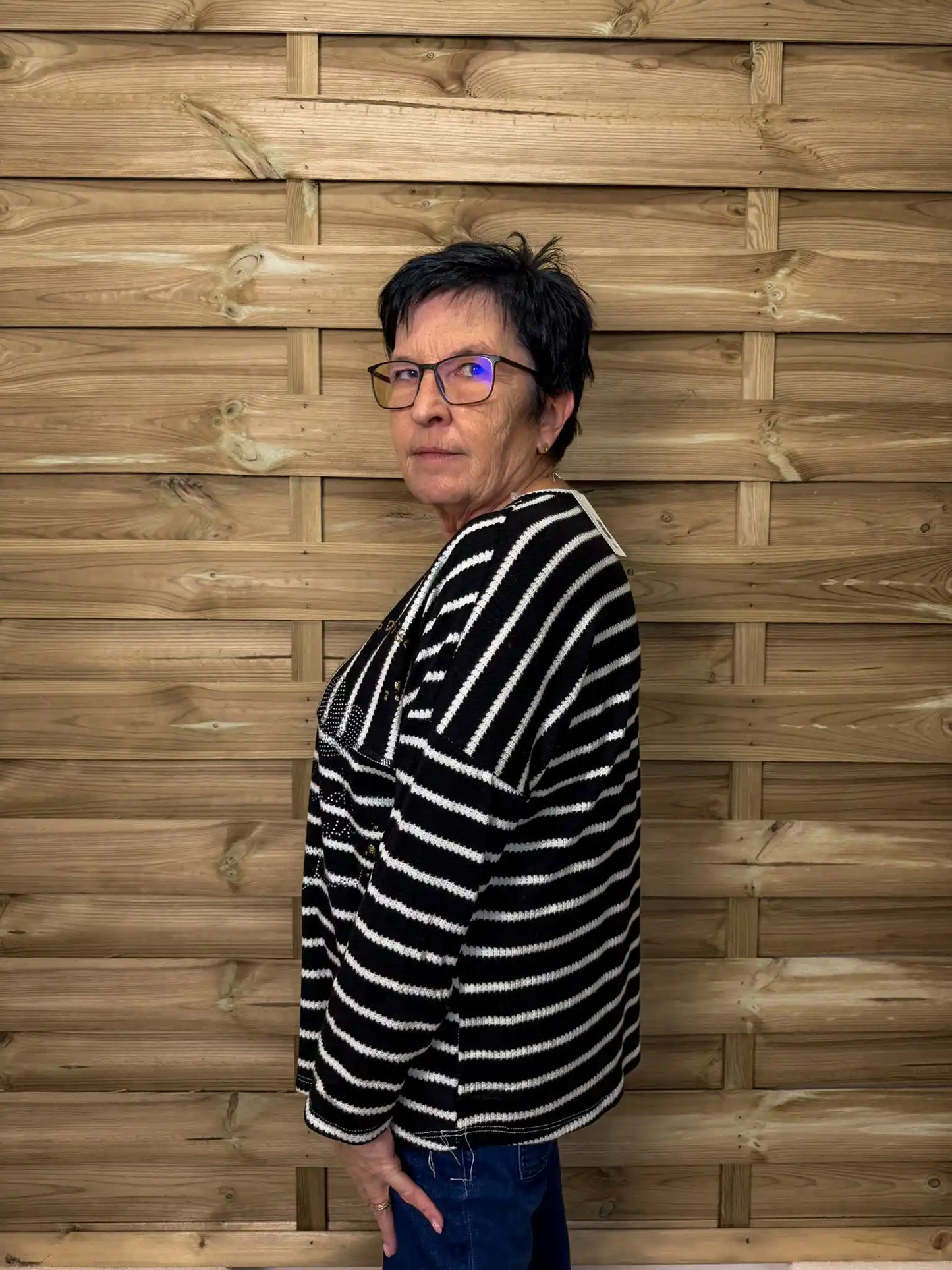 Shirt "Stripe Mix" Schwarz