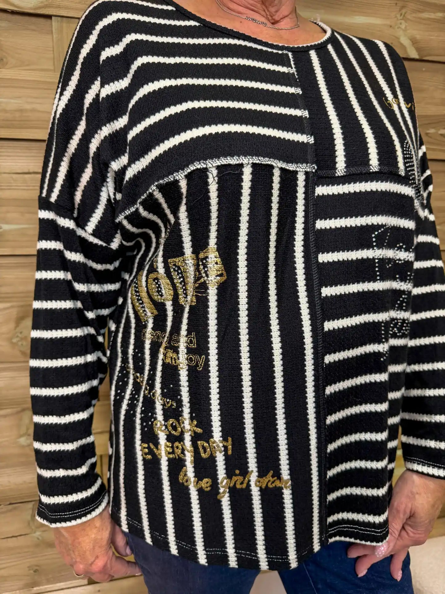 Shirt "Stripe Mix" Schwarz