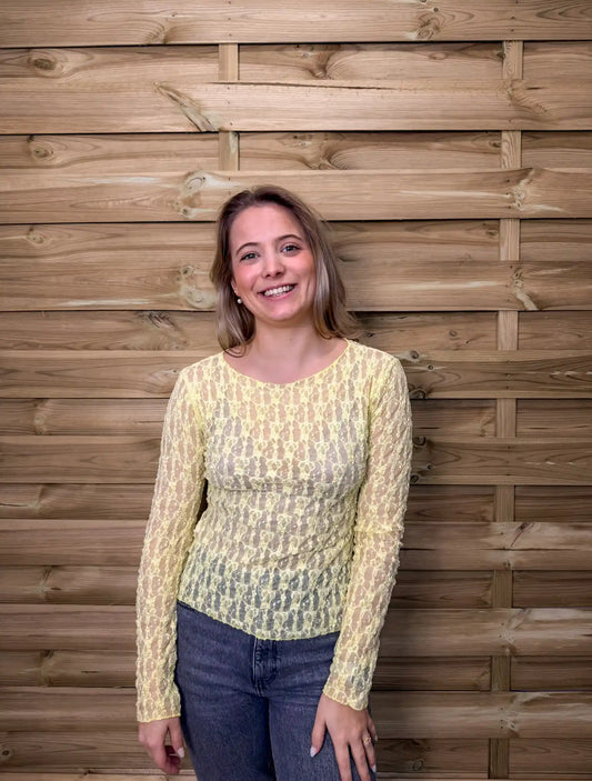 Spitzenoberteil "Lina" Gelb