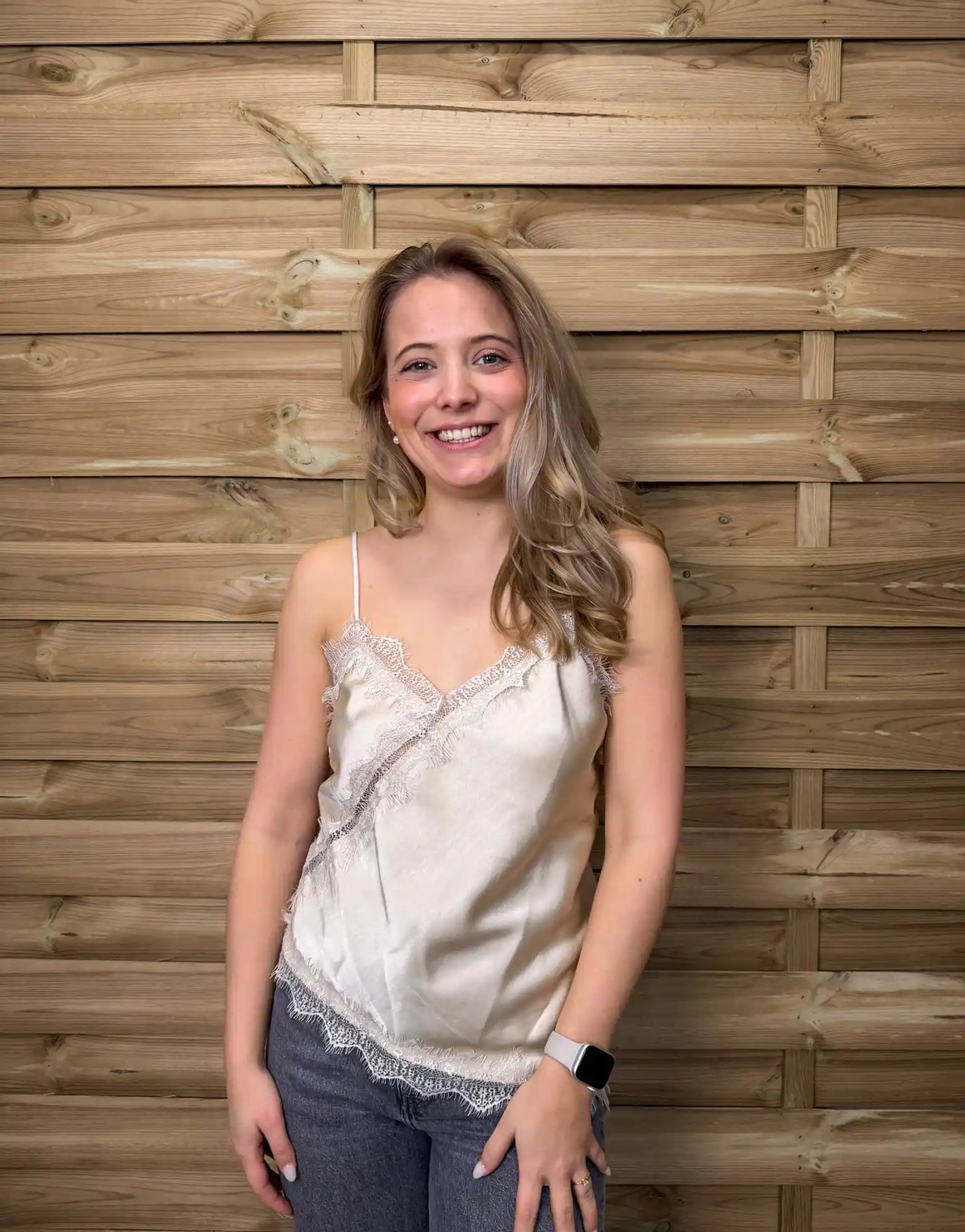 Lace-Top "Leonie" Beige