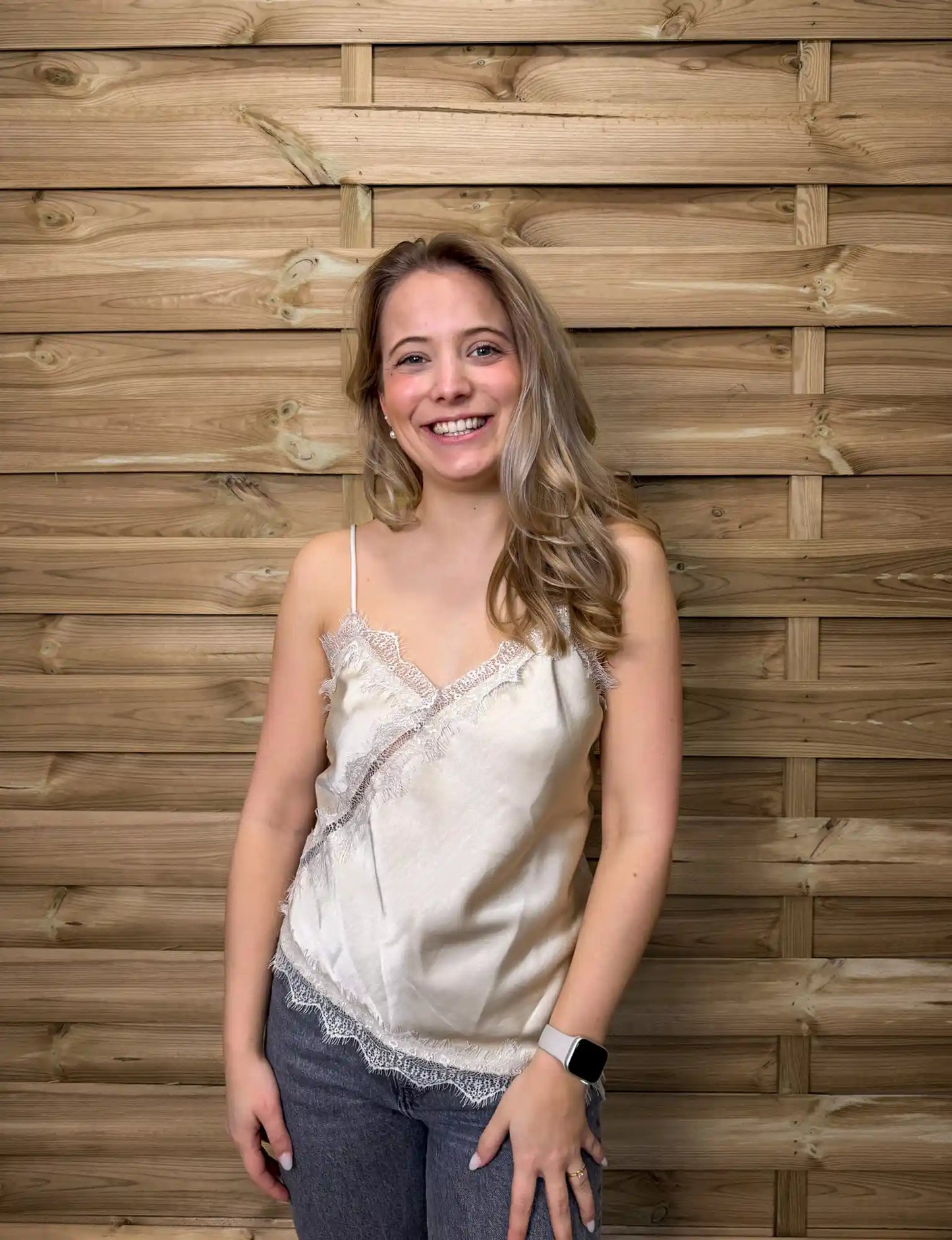 Lace-Top "Leonie" Beige