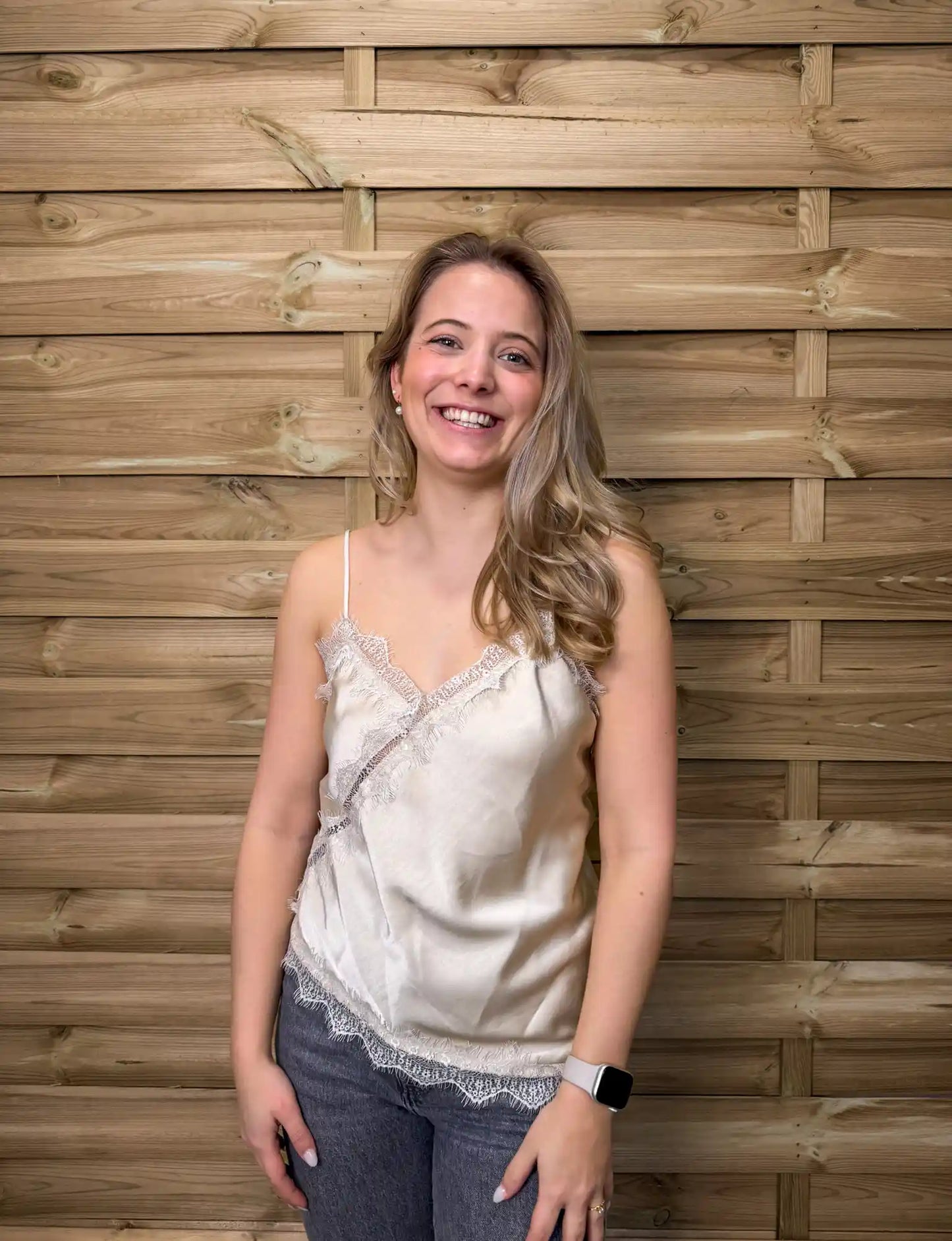 Lace-Top "Leonie" Beige