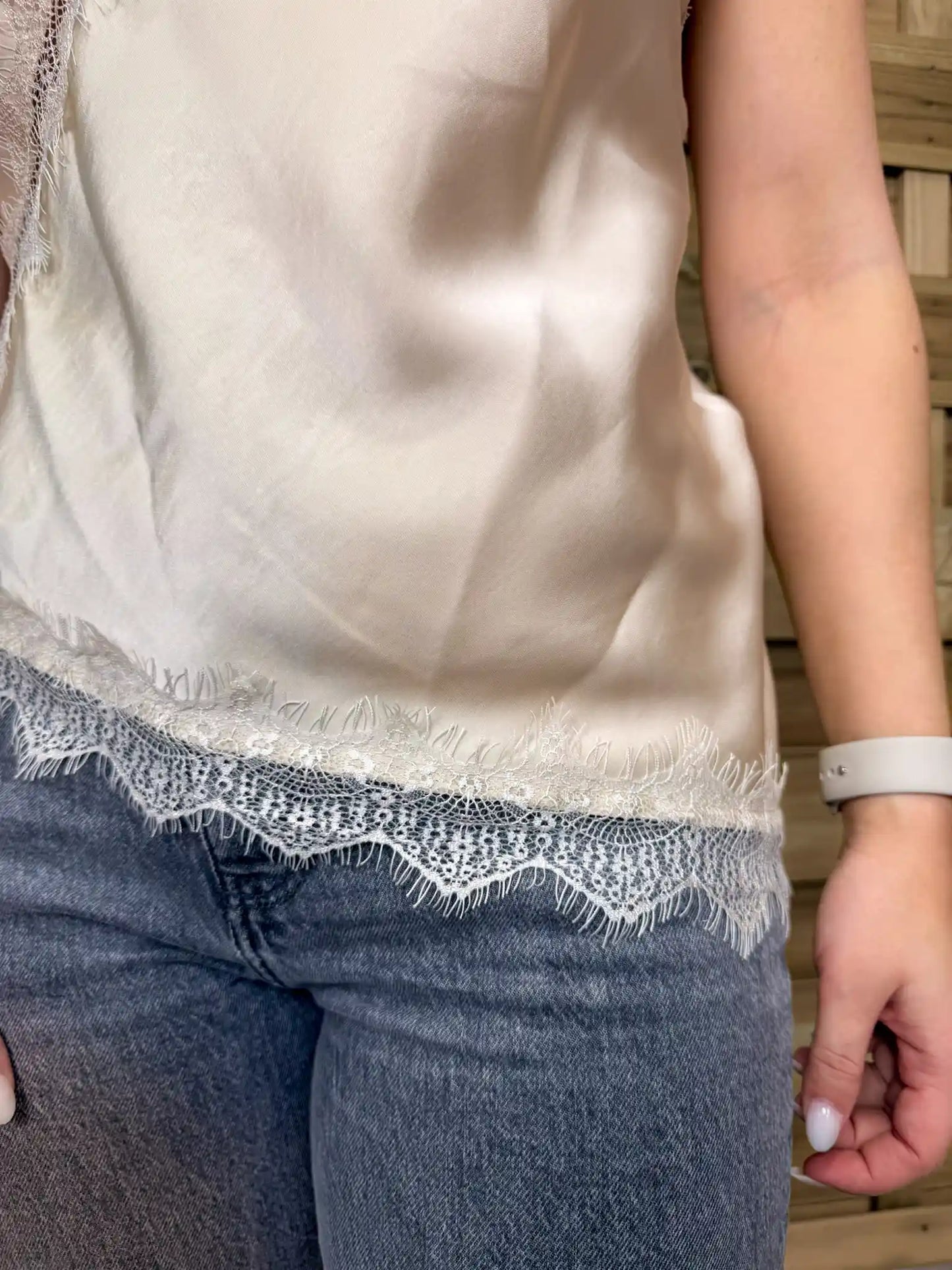 Lace-Top "Leonie" Beige