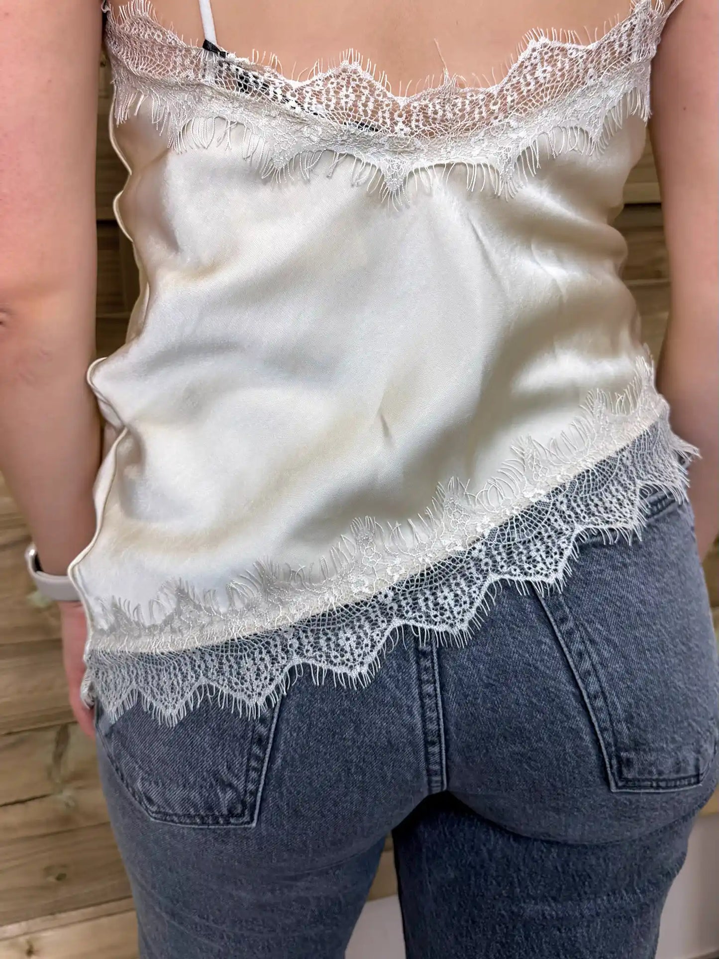 Lace-Top "Leonie" Beige