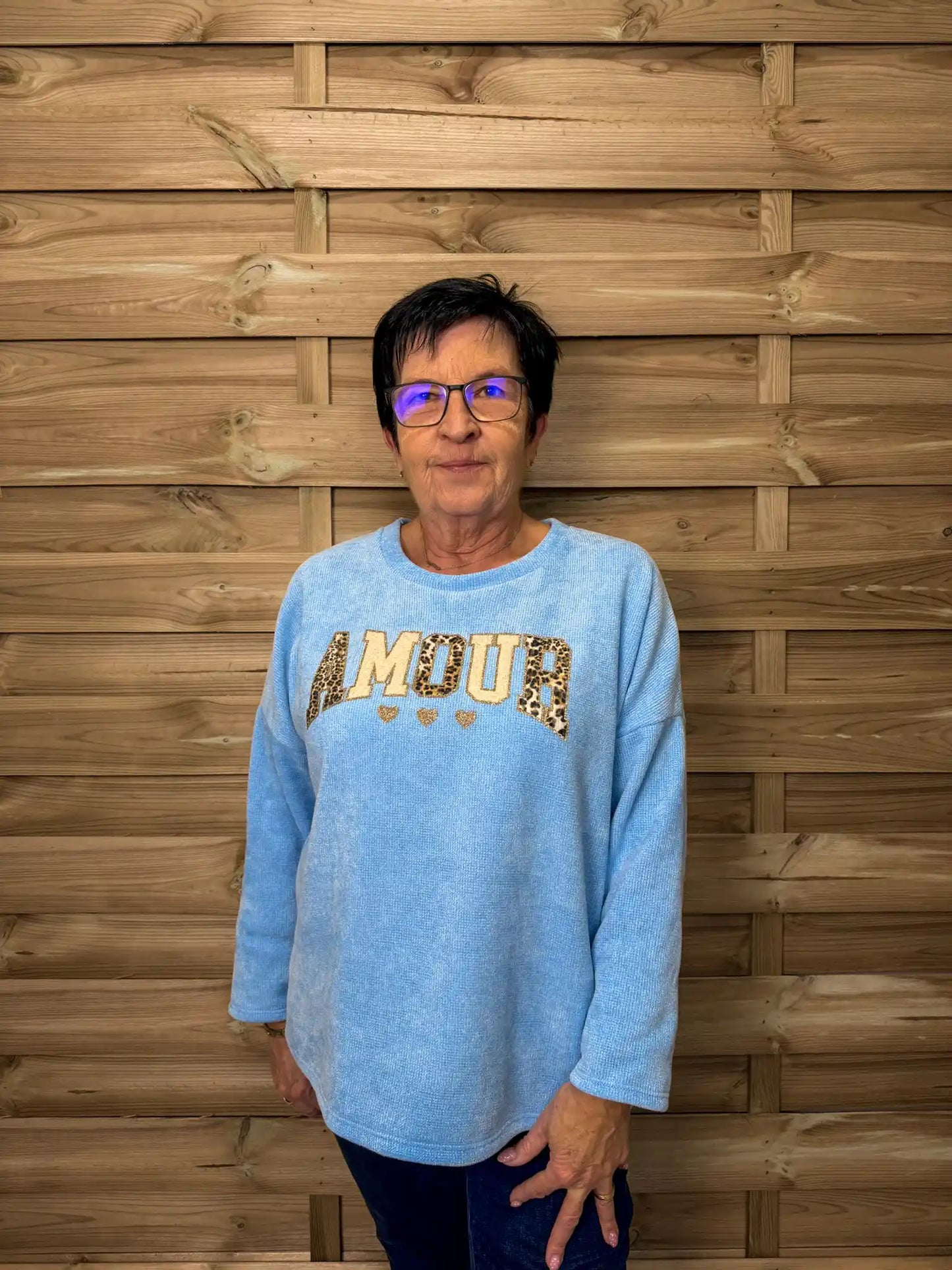 Pullover "Amour" Hellblau