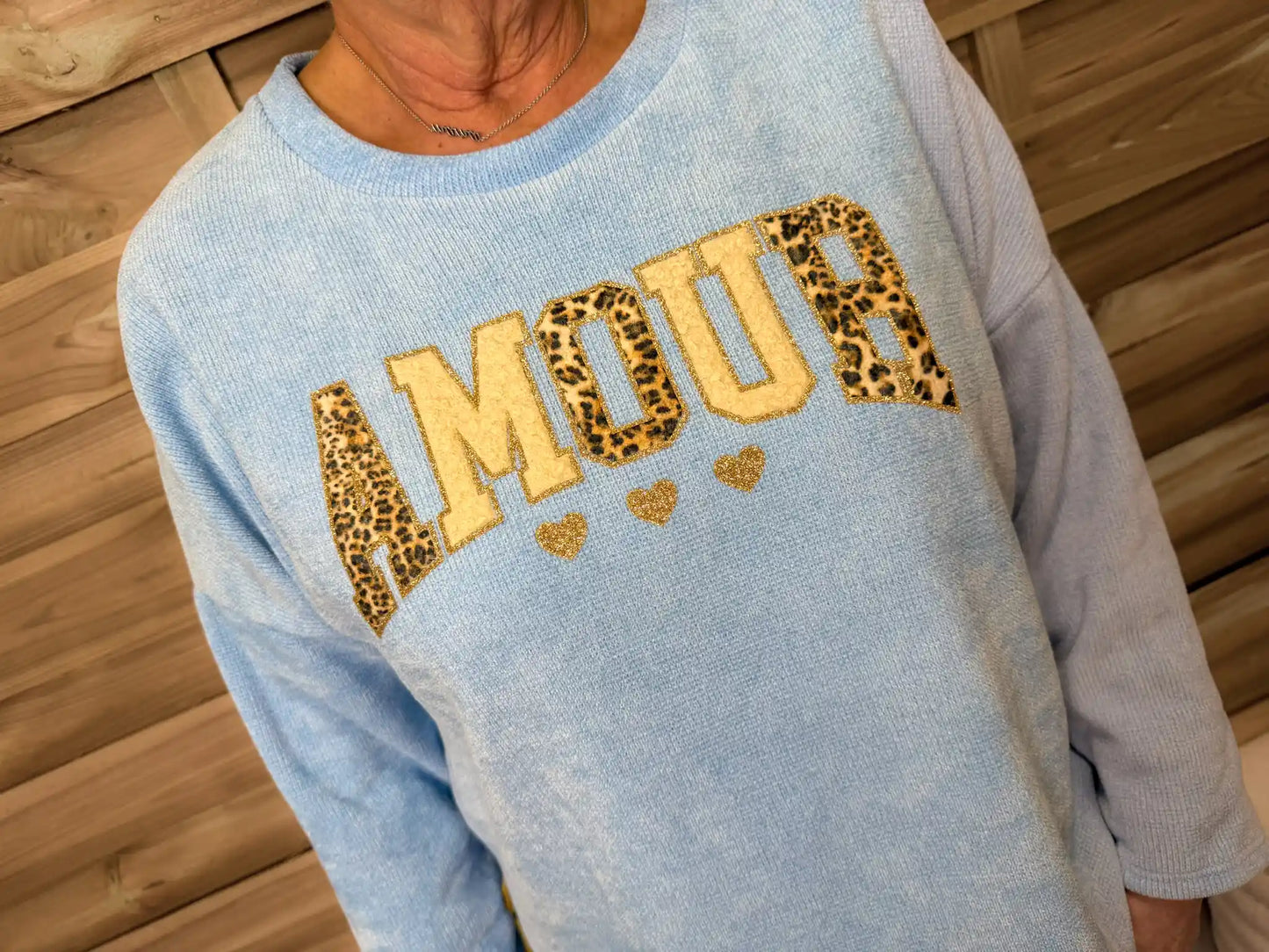 Pullover "Amour" Hellblau