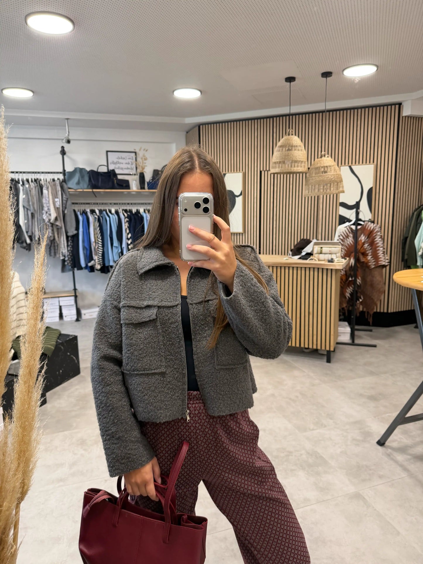 Teddyjacke Grau