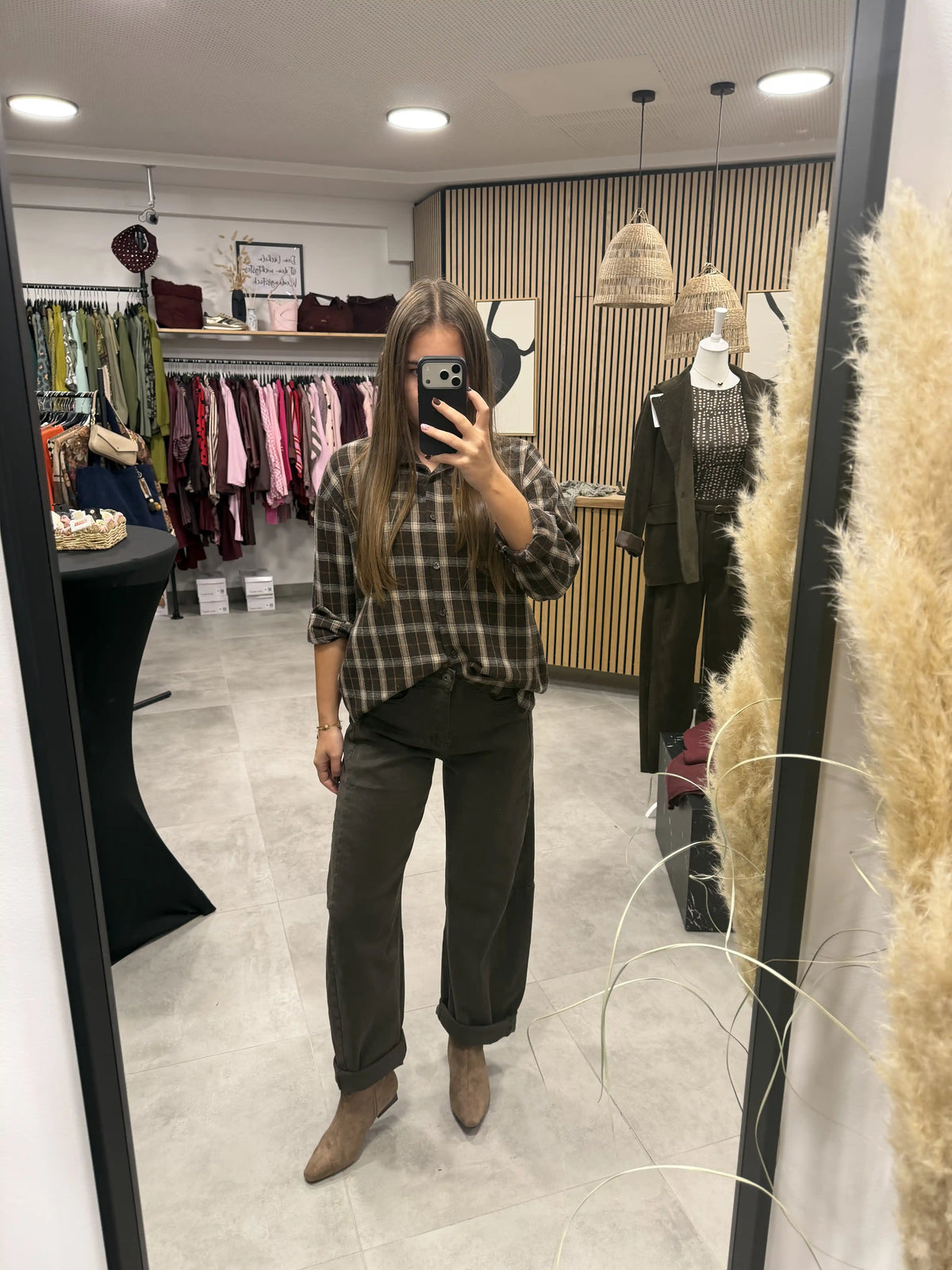 Barrel-Leg-Jeans Schokobraun