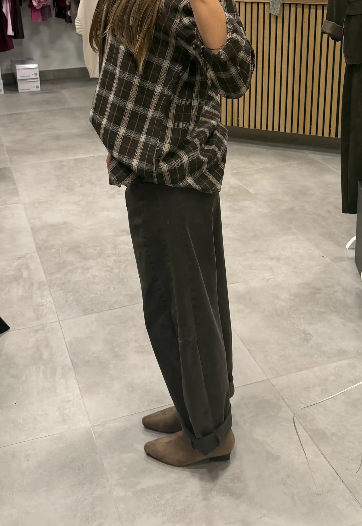 Barrel-Leg-Jeans Schokobraun