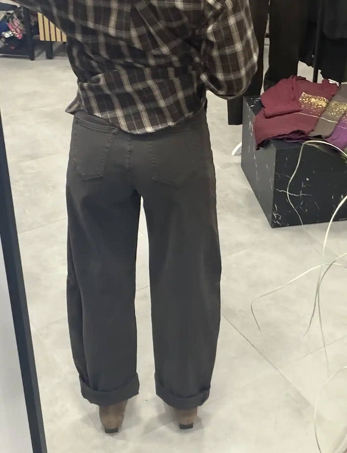Barrel-Leg-Jeans Schokobraun