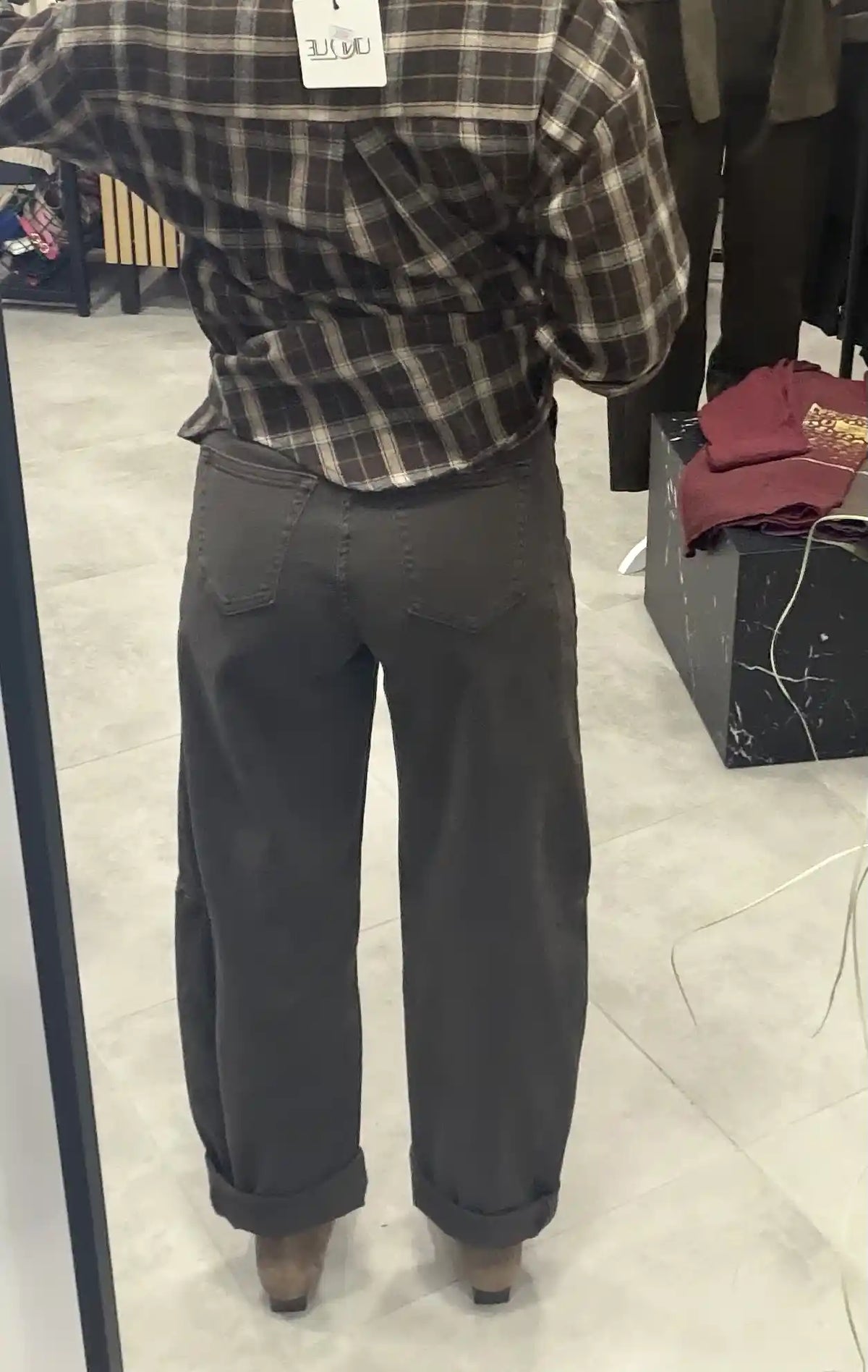 Barrel-Leg-Jeans Schokobraun