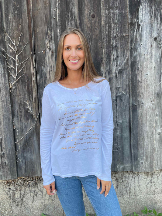 Langarmshirt "Letter" Weiß
