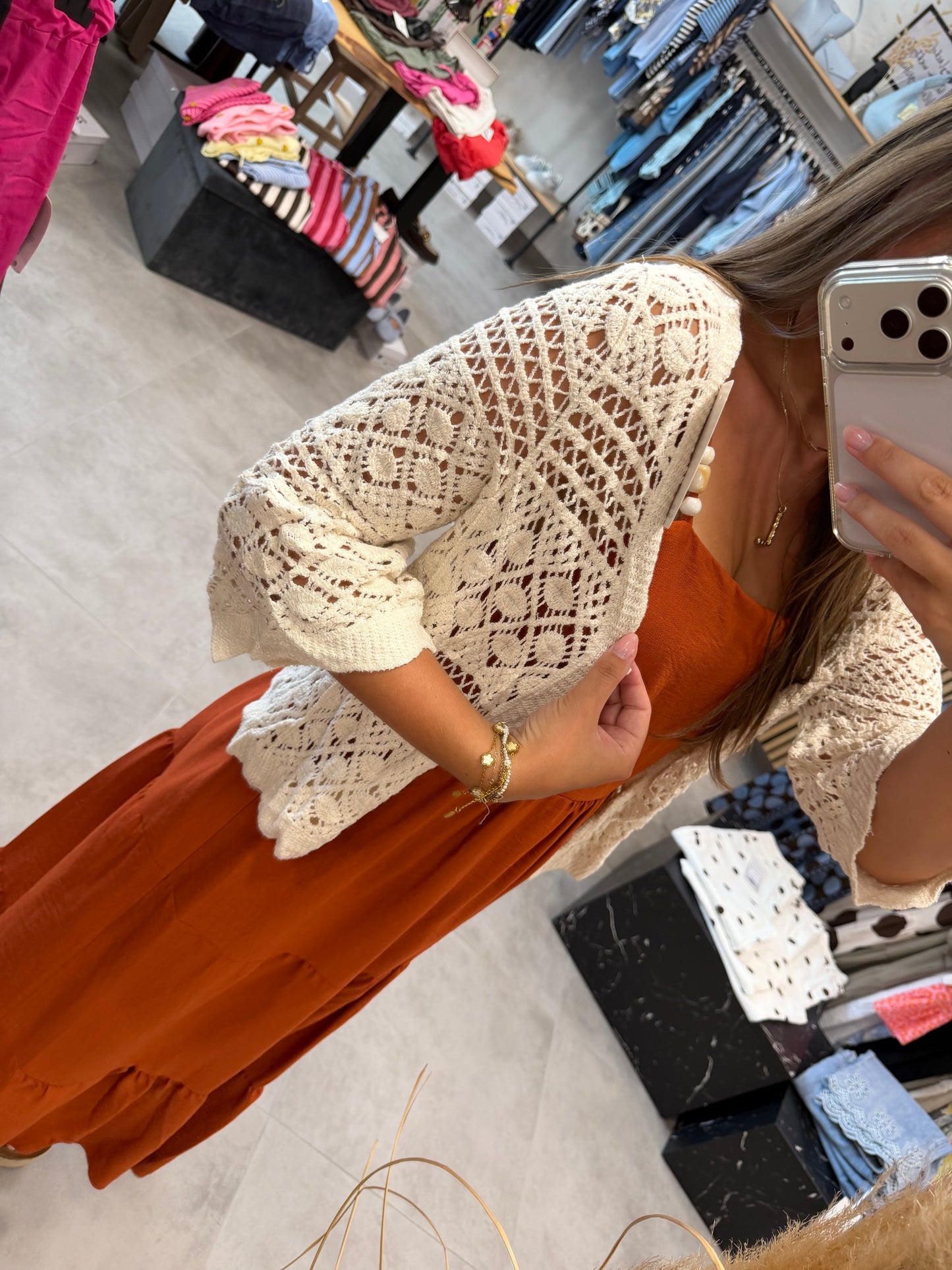 Häkeljacke "Boho" Beige