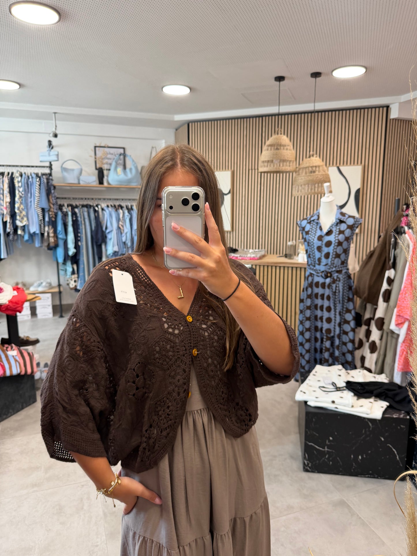 Strickjacke "Vintage" Schokobraun