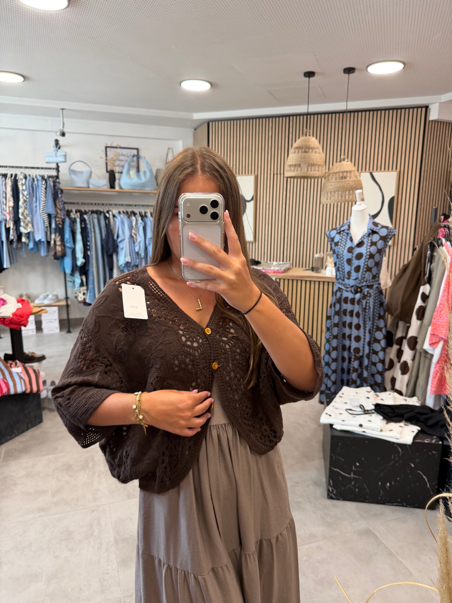 Strickjacke "Vintage" Schokobraun