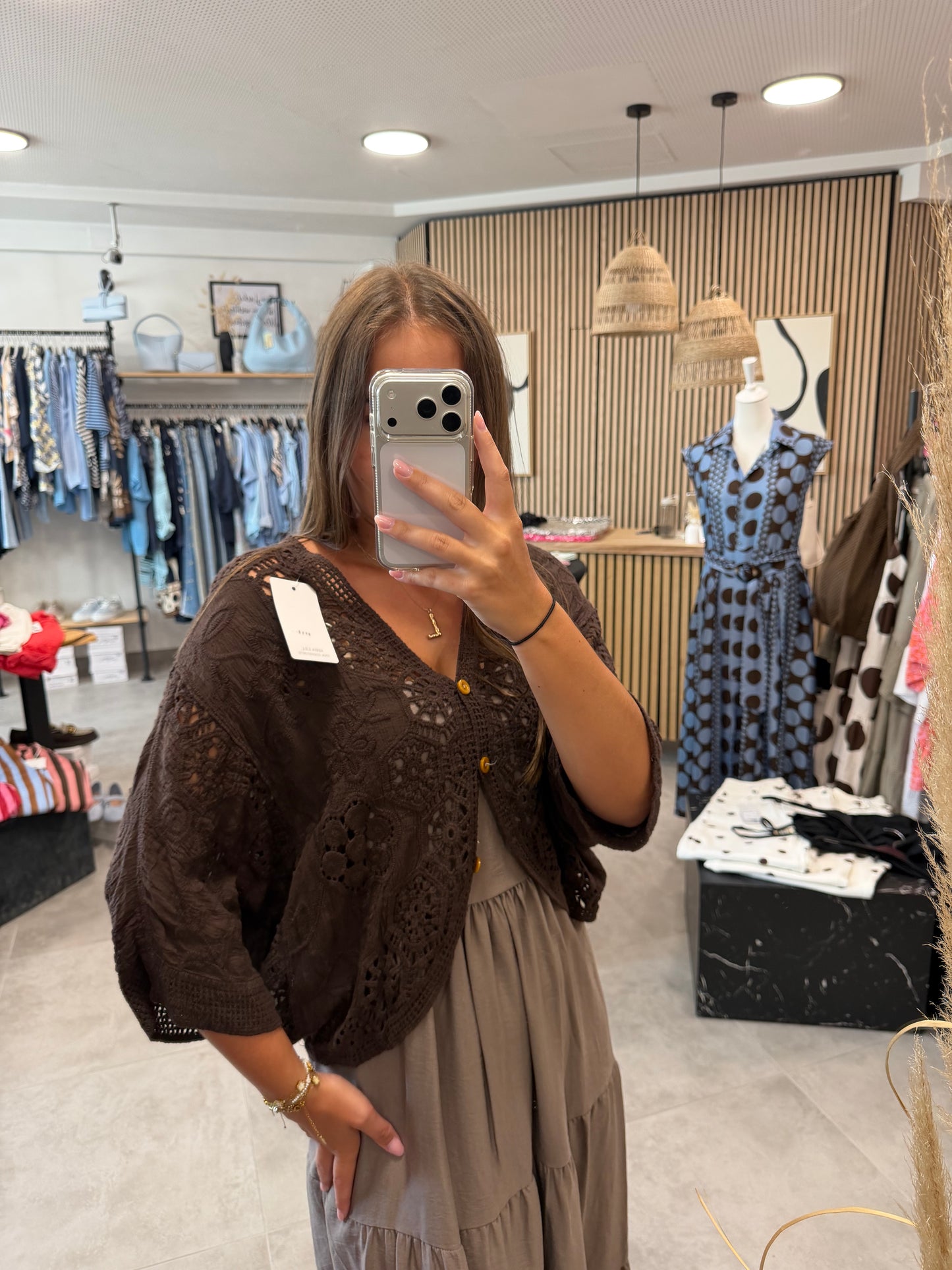 Strickjacke "Vintage" Schokobraun