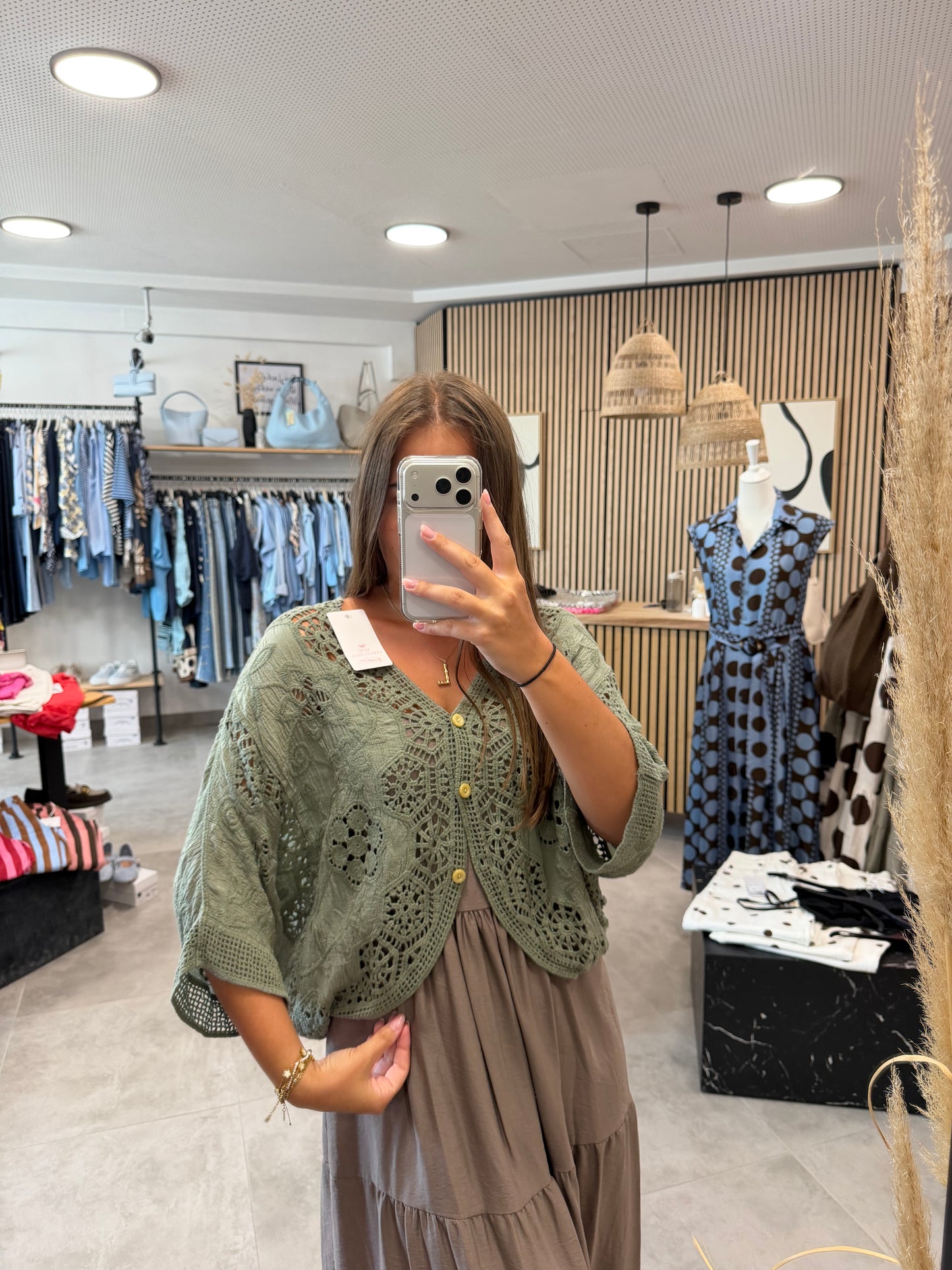 Strickjacke "Vintage" Olivegrün