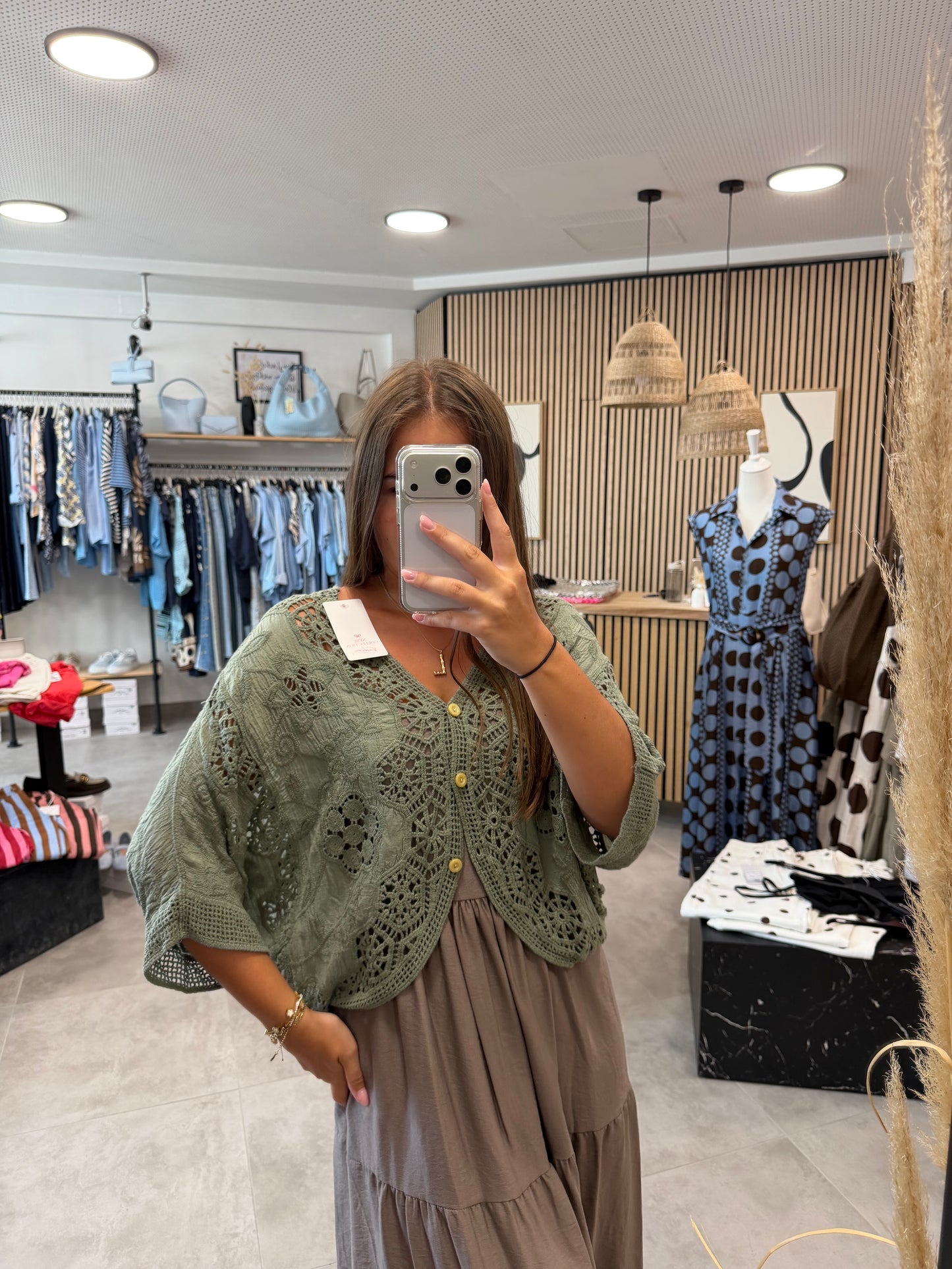 Strickjacke "Vintage" Olivegrün