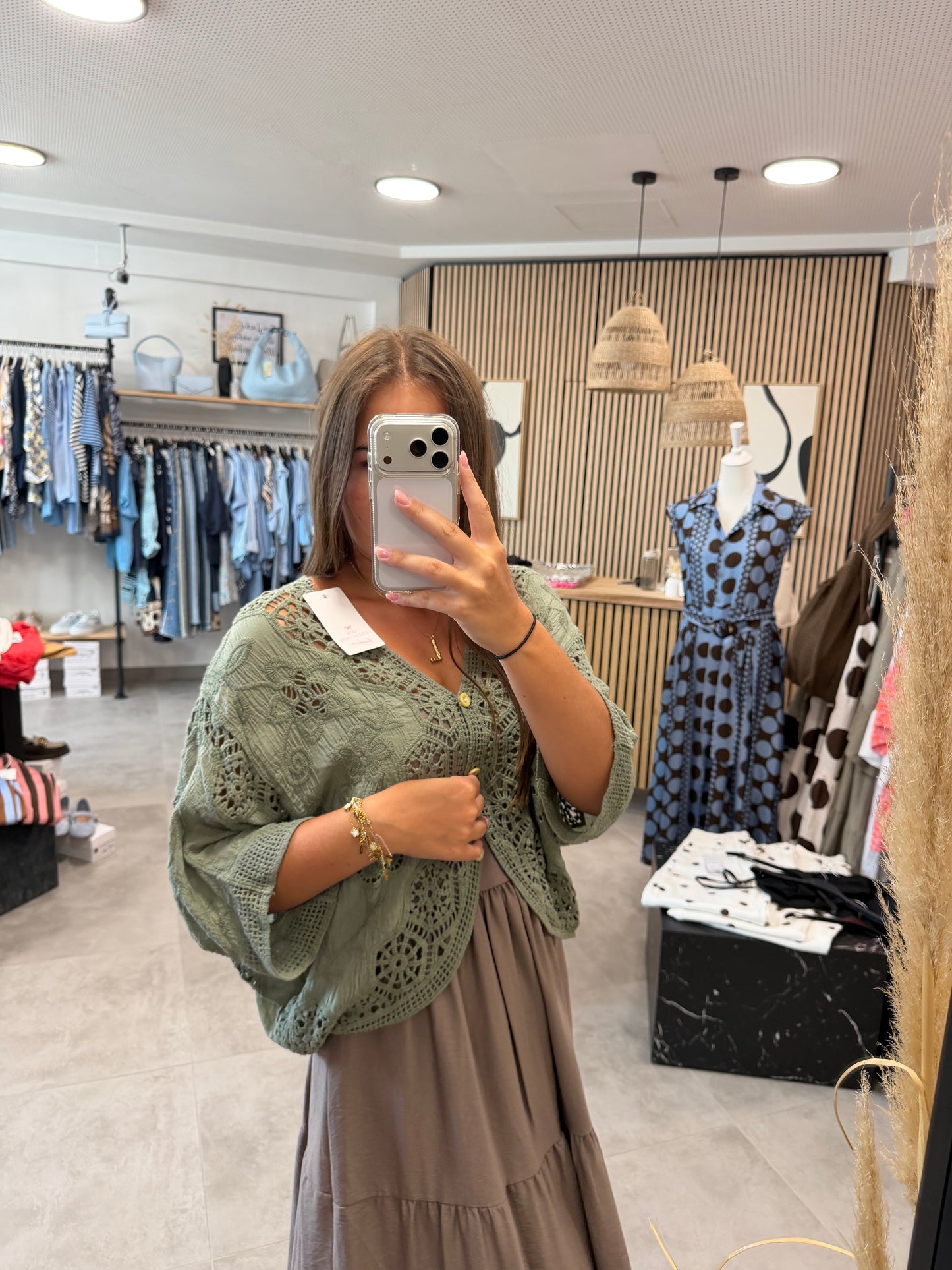 Strickjacke "Vintage" Olivegrün