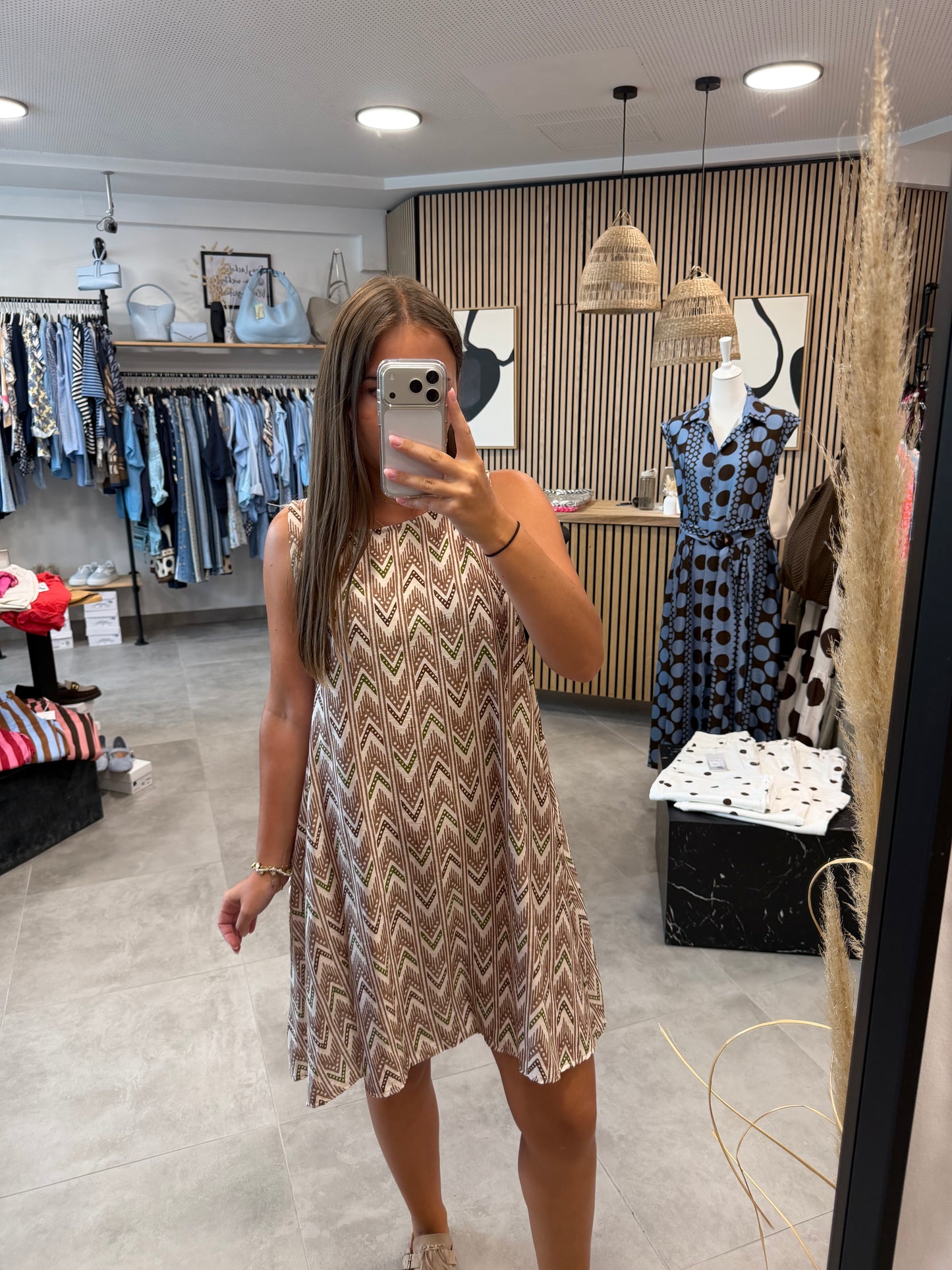Kleid "A-Print" Grün