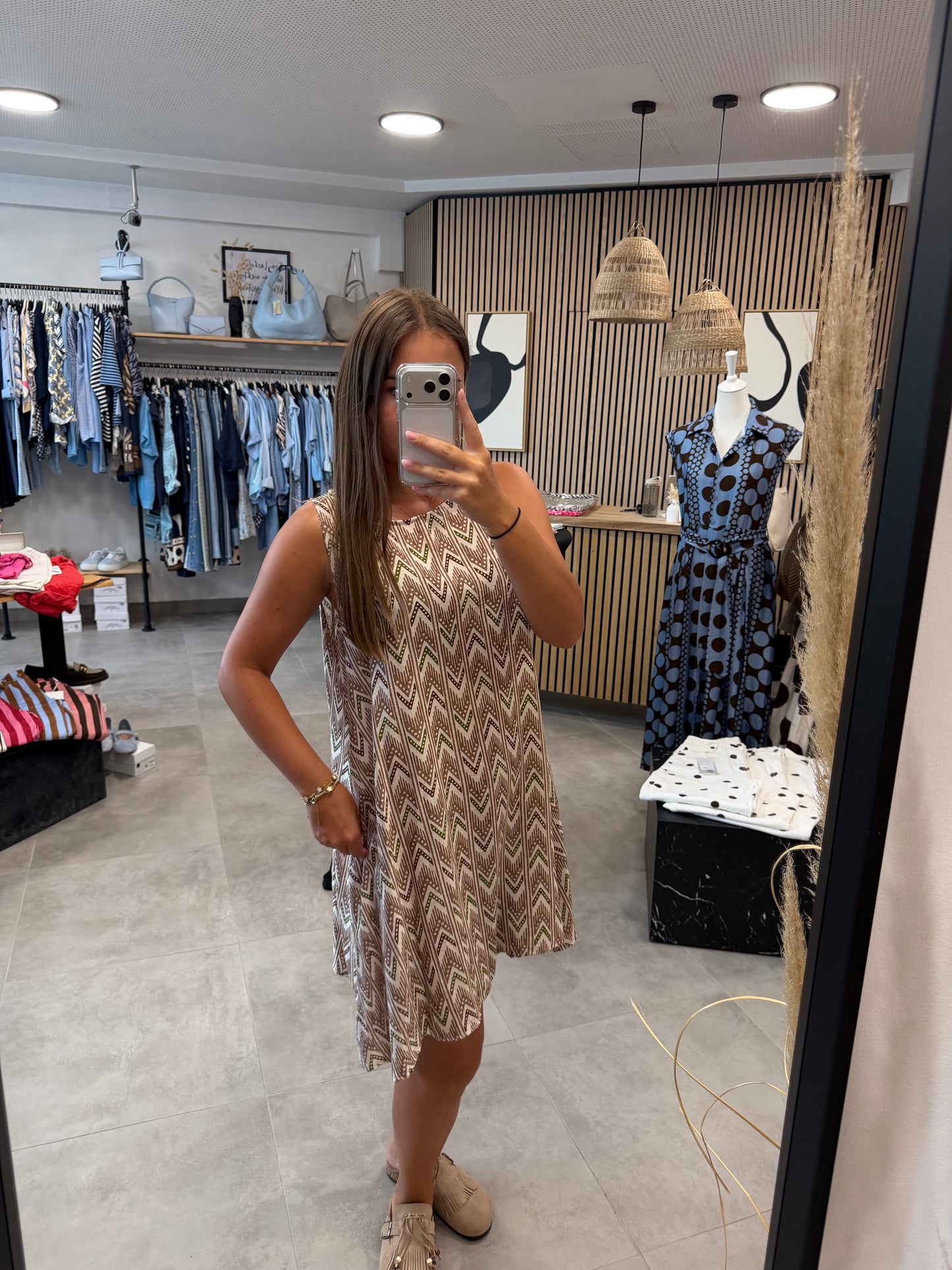Kleid "A-Print" Grün