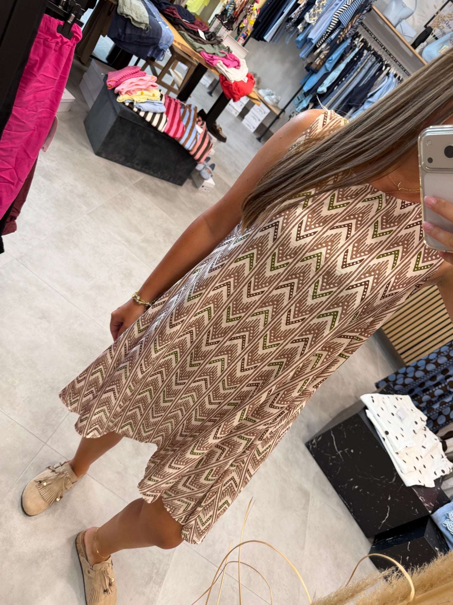 Kleid "A-Print" Grün
